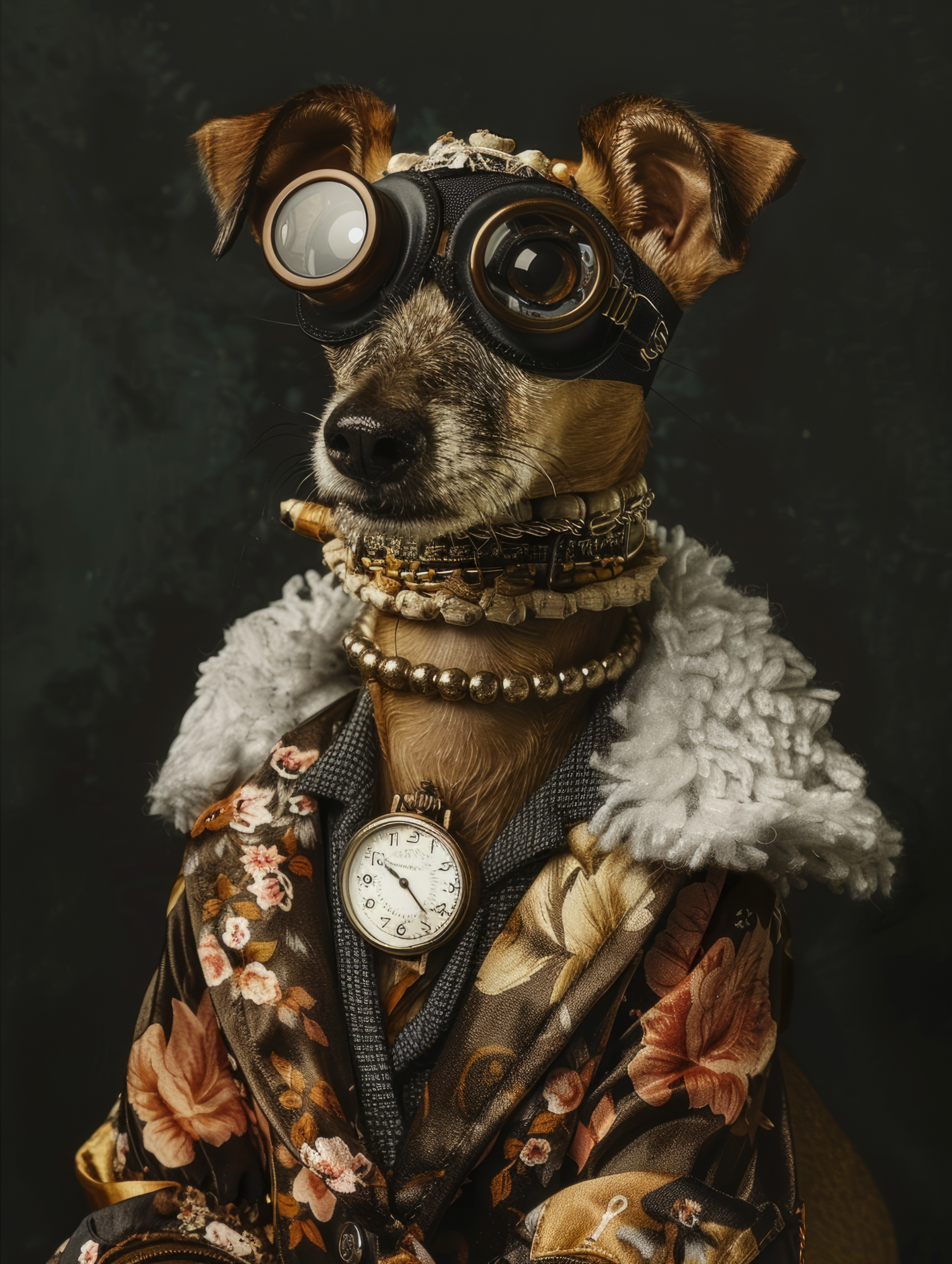 Canvas schilderij van een Toy Fox Terrier 100x200 cm