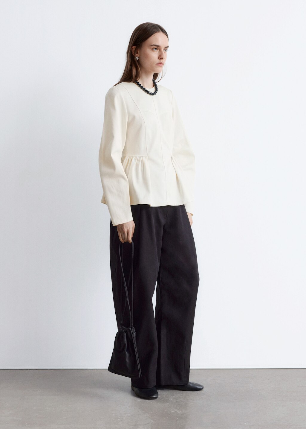 & Other Stories COTTON PEPLUM TOP