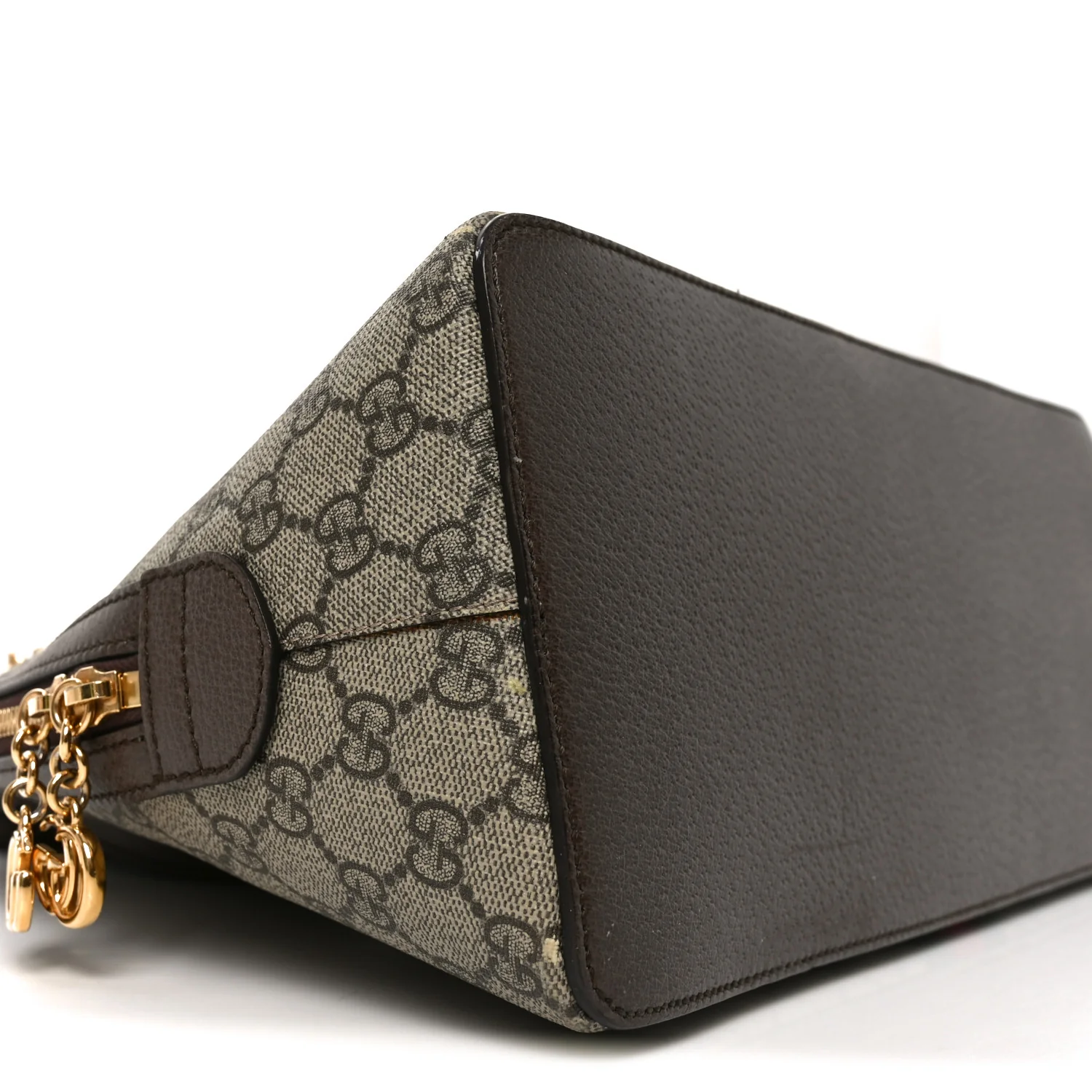 GG Supreme Monogram Web Medium Ophidia Top Handle Dome Bag Brown - Top Club