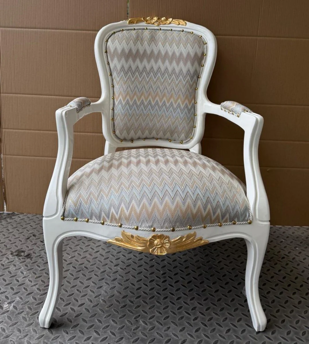 Luxury Baroque Salon Chair Colorful / White / Gold - Baroque Furniture