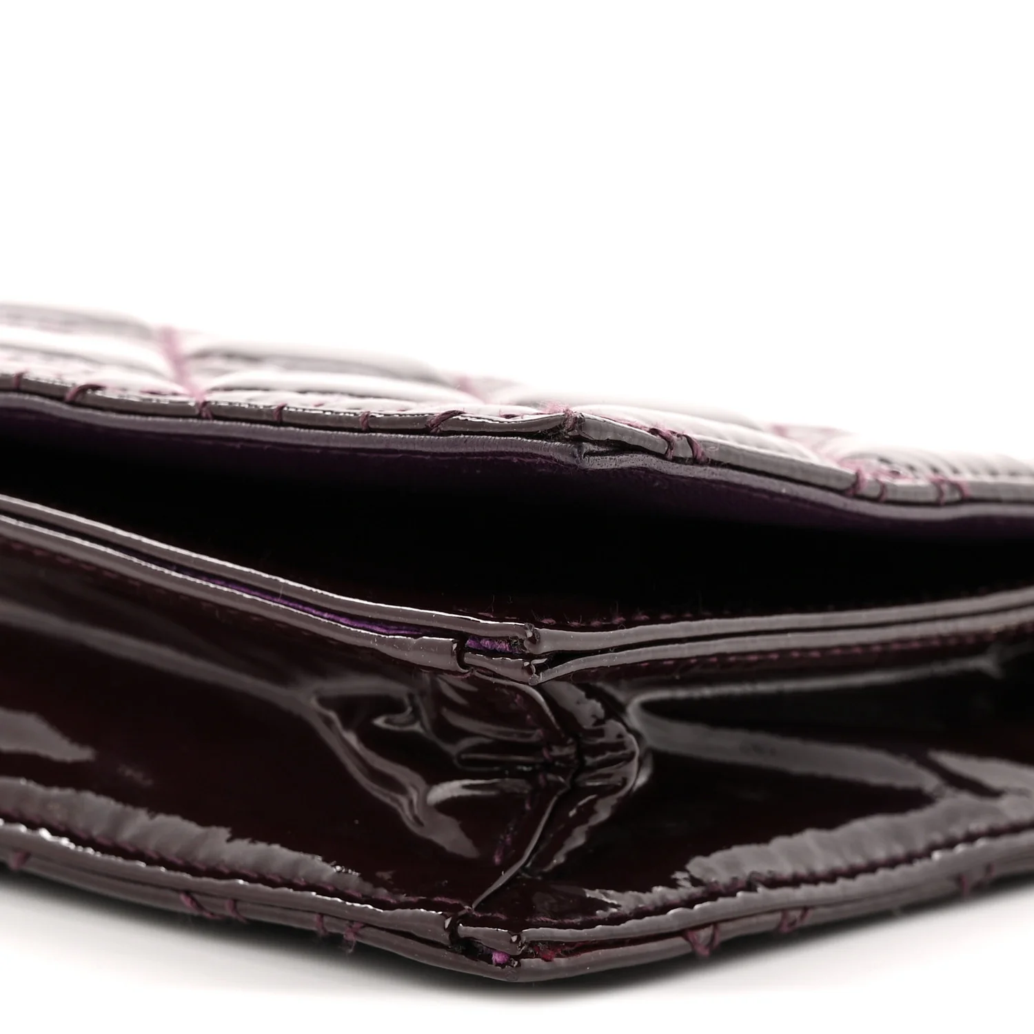 Patent Cannage Lady Dior Chain Wallet Purple - Top Club