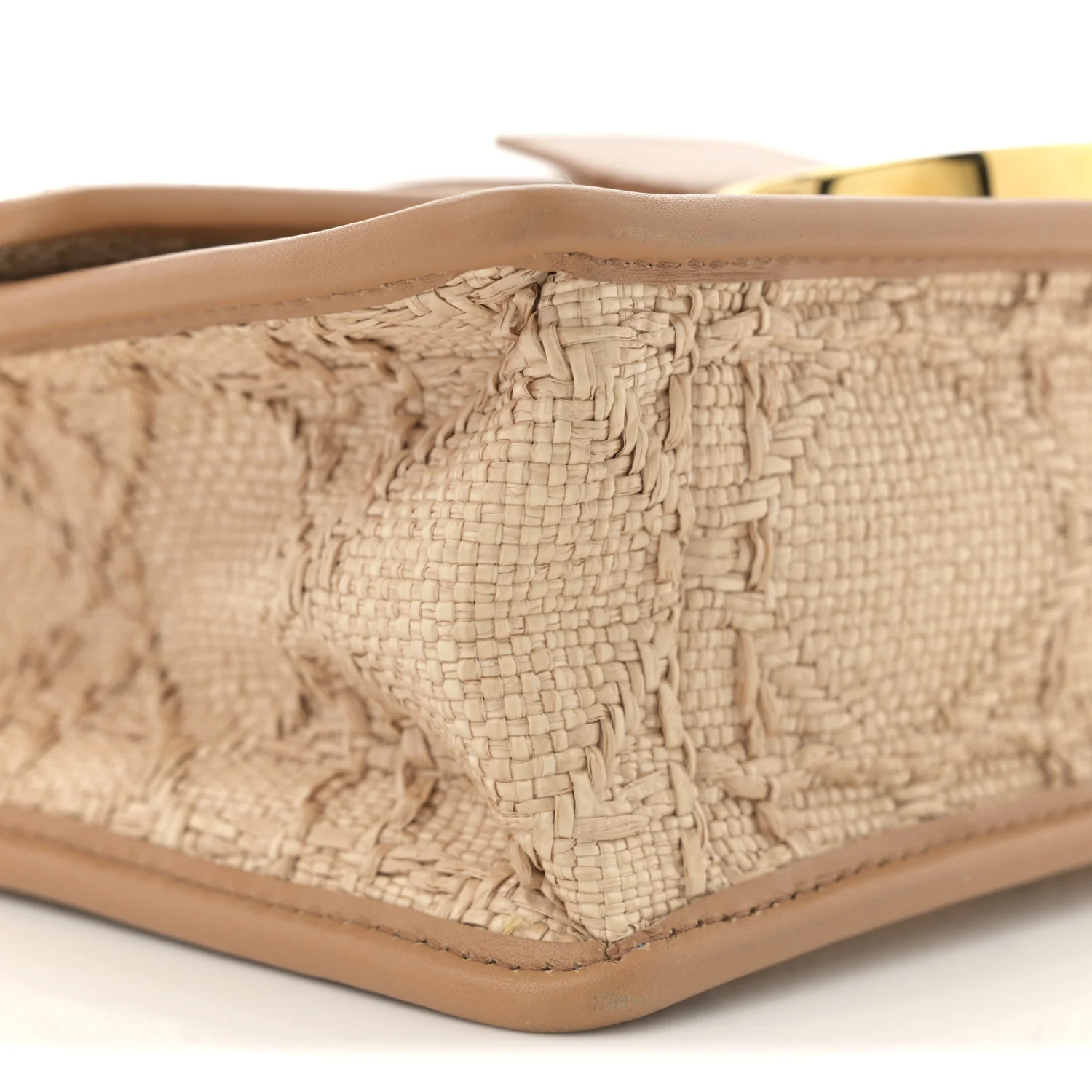 Raffia Calfskin 30 Montaigne Flap Bag Beige - Top Club