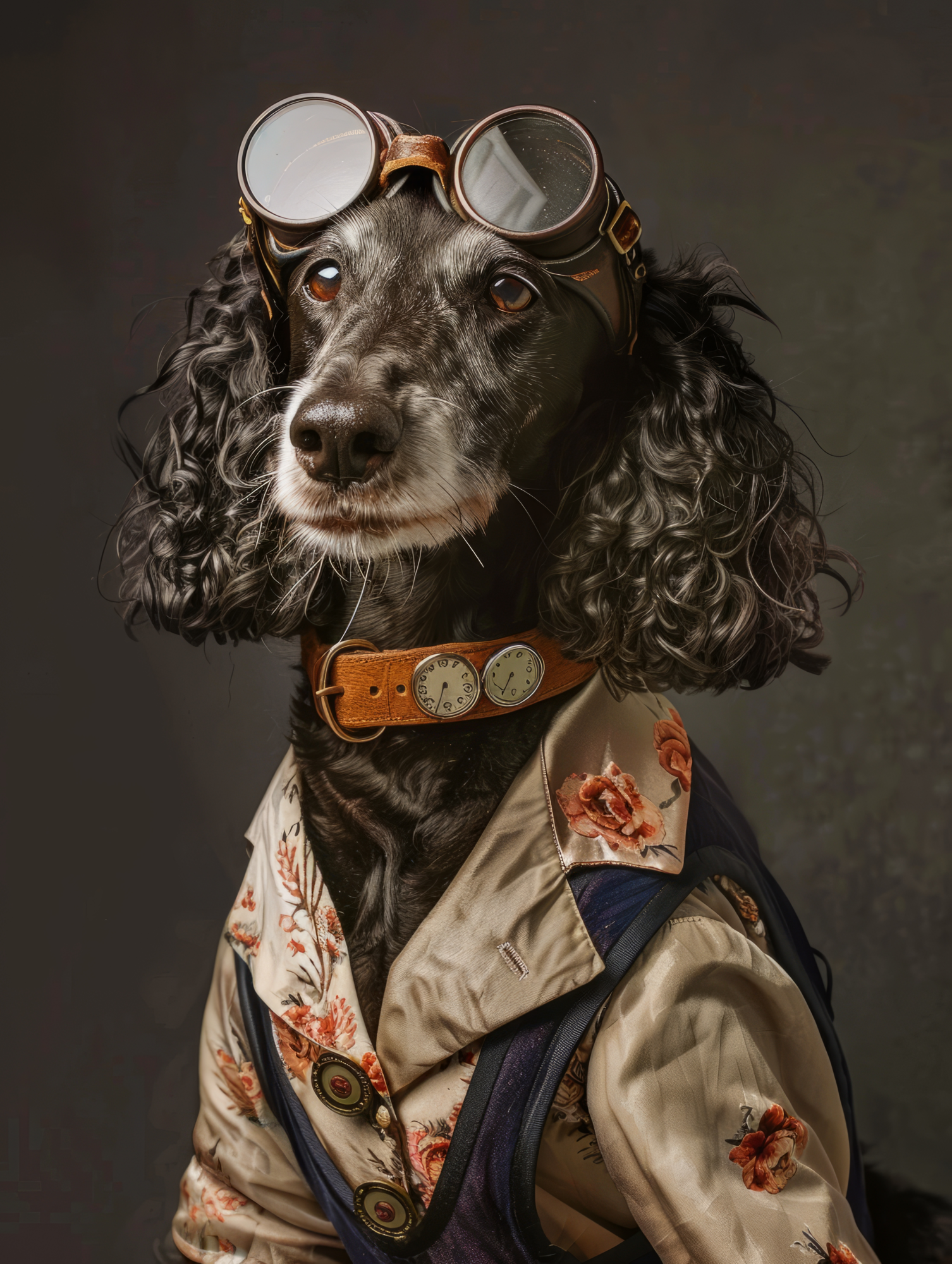 Canvas schilderij van een Ierse Waterhond 100x200 cm