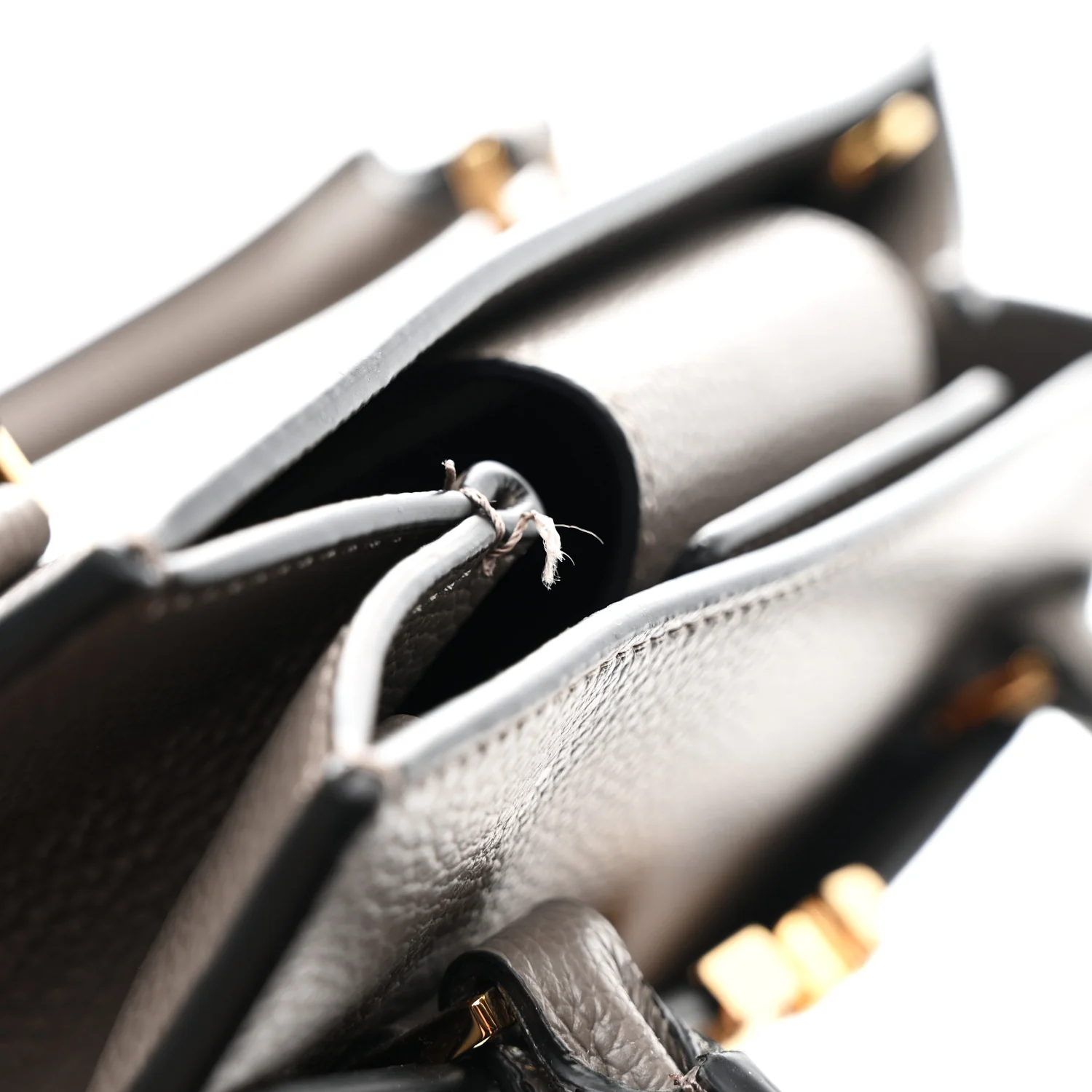 Grainy Calfskin Virtus Top Handle Tote Grey - Top Club