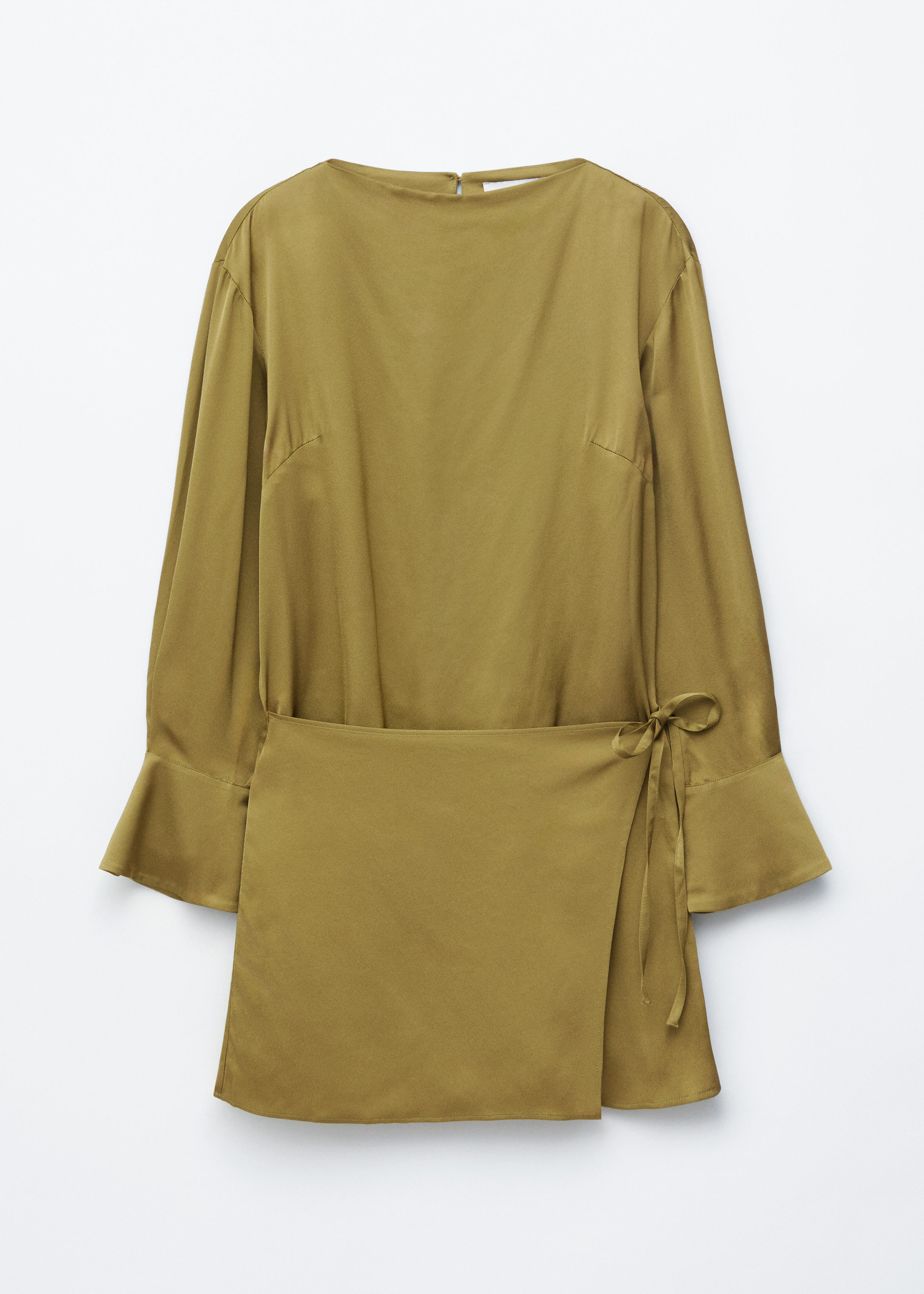 & Other Stories SATIN TIE-CLOSURE MINI DRESS