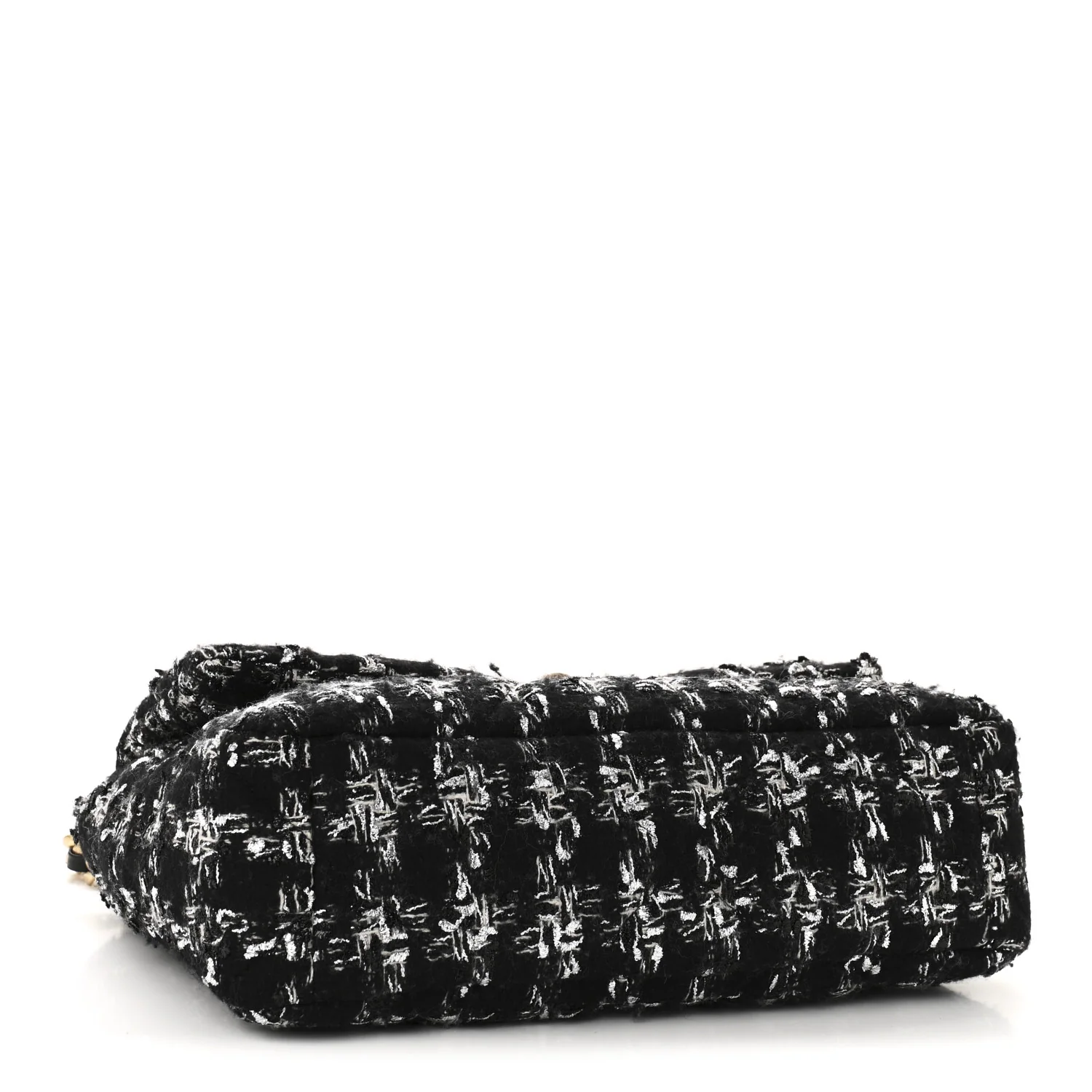 Tweed Quilted Large Chanel 19 Flap Black Silver Ecru - Top Club