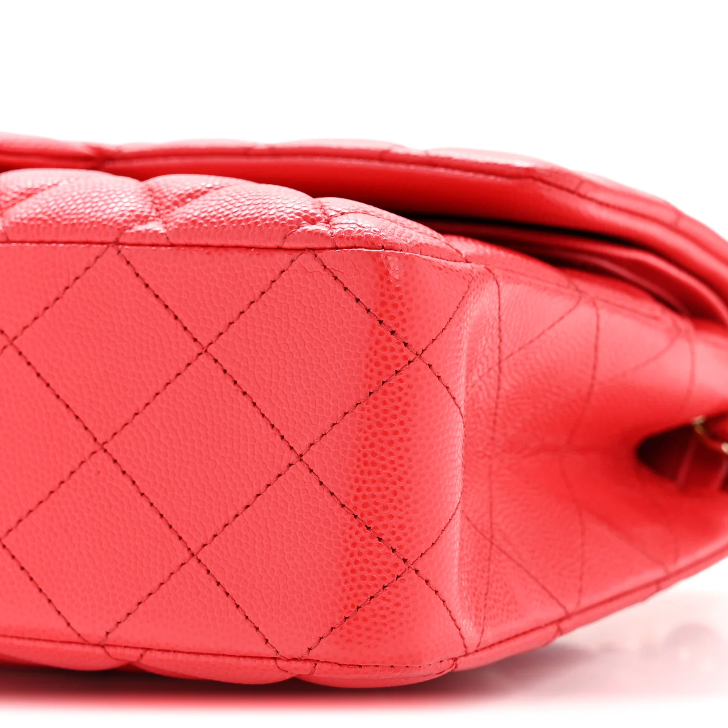 Caviar Quilted Medium Double Flap Red - Top Club