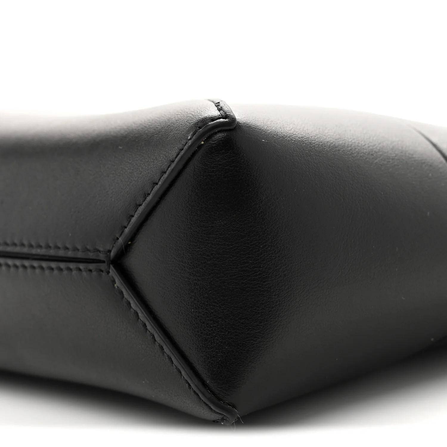 Shiny Calfskin Puzzle Fold Pouch Black - Top Club