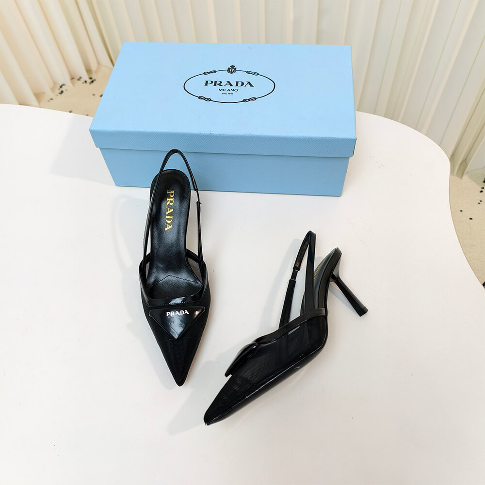 PRADA Mesh fabric slingback pumps - Top Club