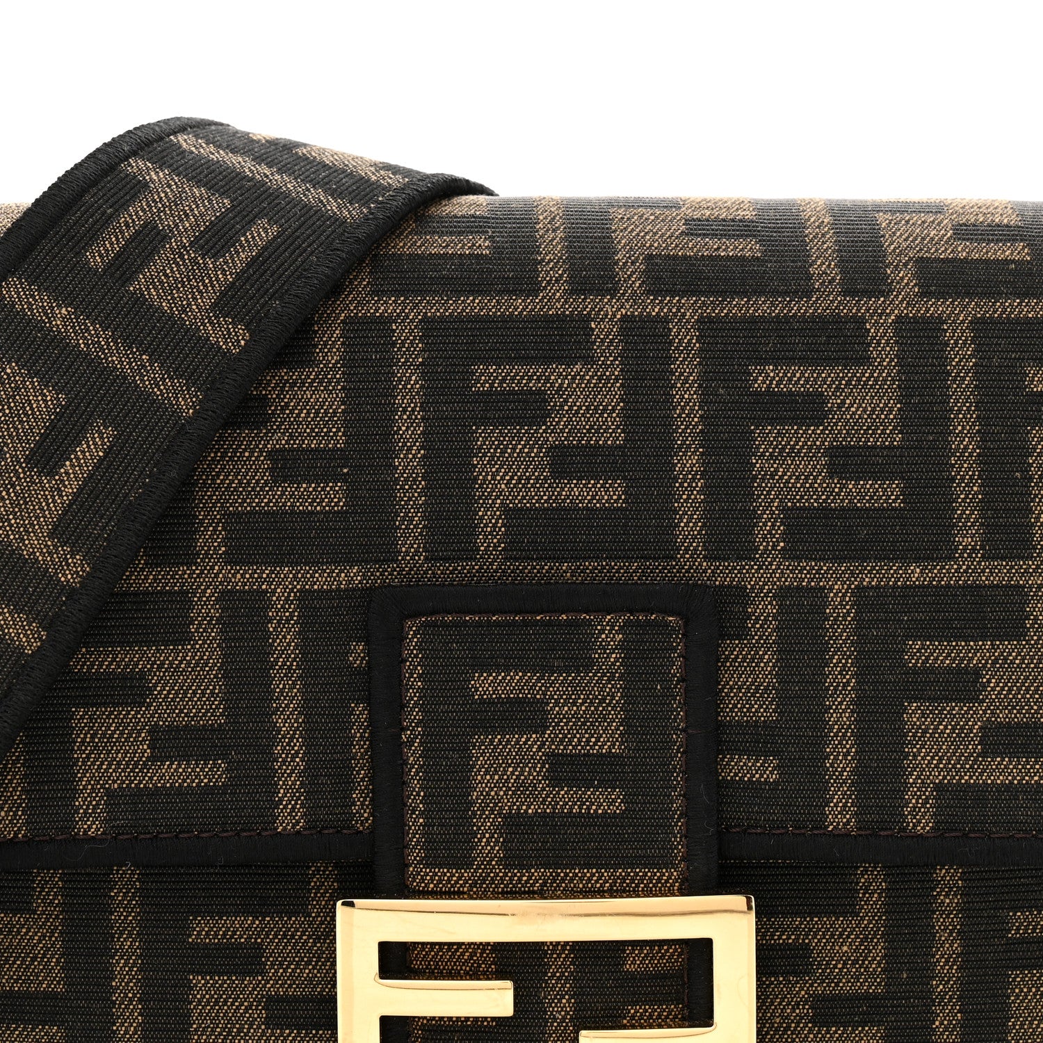 Fabric Jacquard FF 1974 Medium Baguette Tobacco Moro Black - Top Club