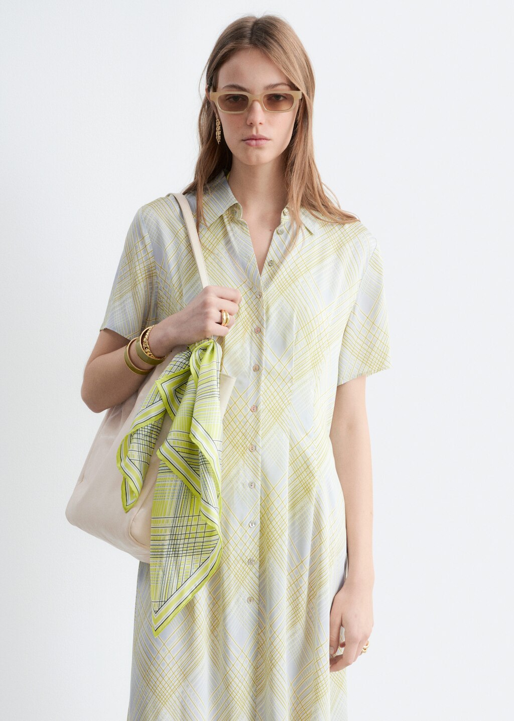 & Other Stories PLEATED WAIST SHIRT DRESS