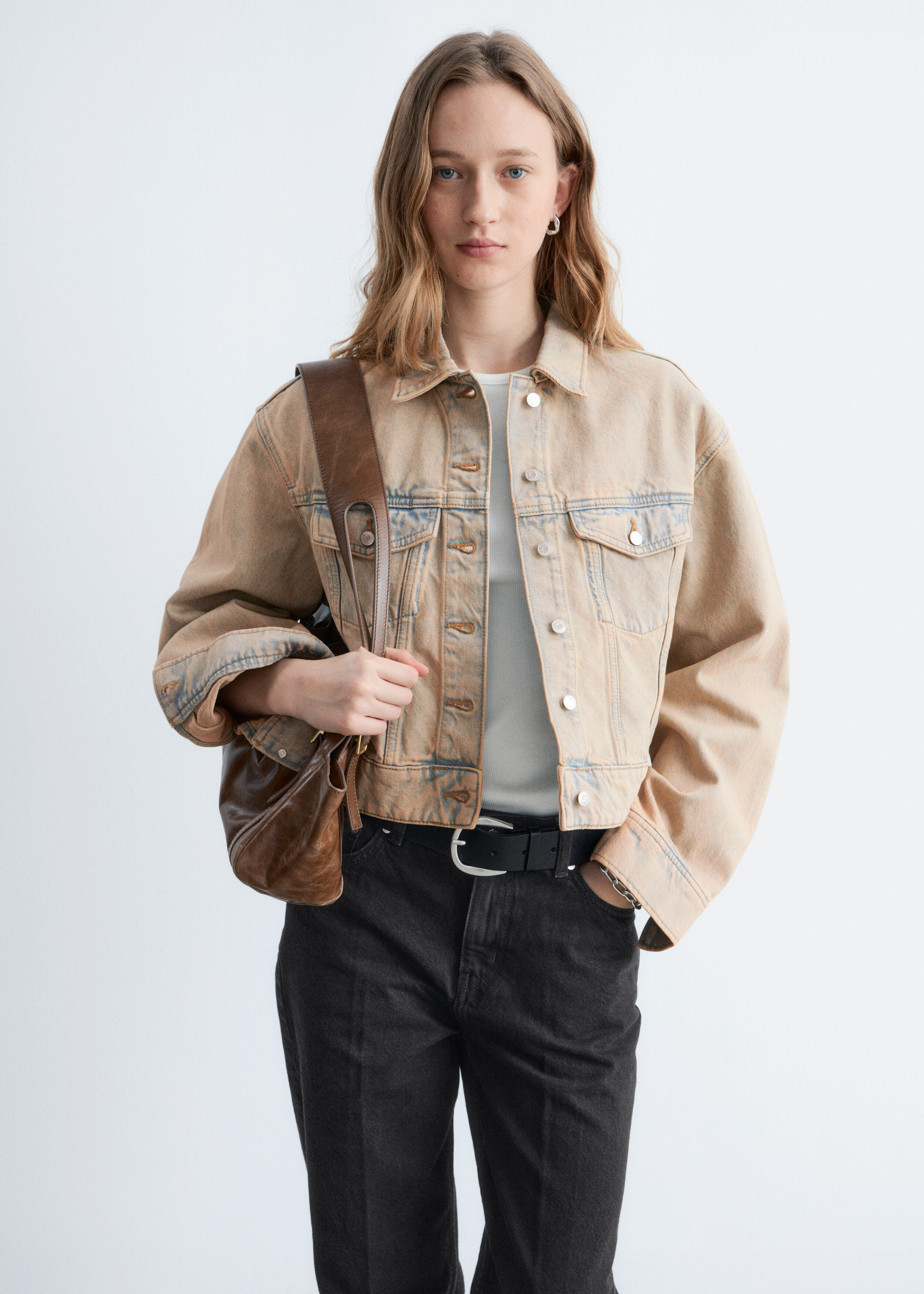& Other Stories CROPPED OVERDYE DENIM JACKET