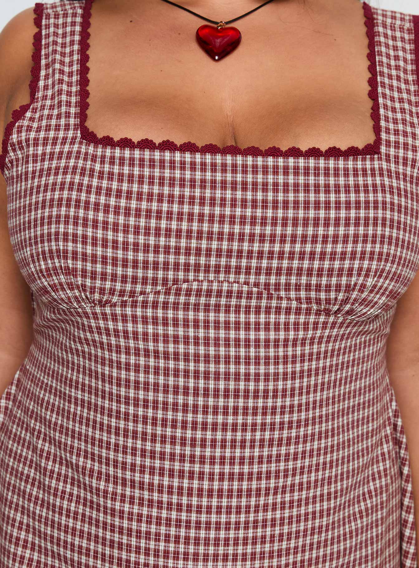 Dasha Mini Dress Red Check Curve