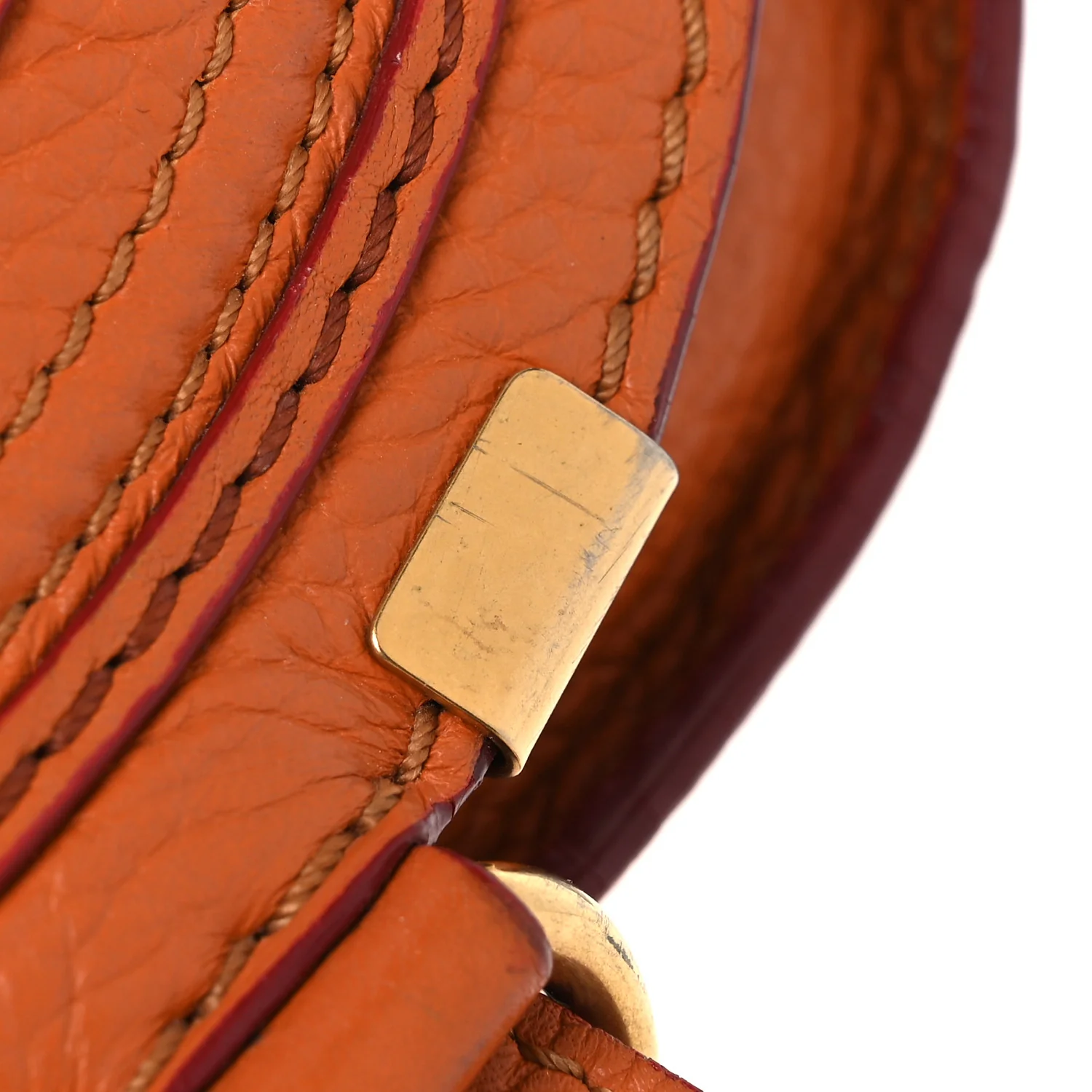 Grained Calfskin Small Marcie Saddle Bag Wood Rose - Top Club