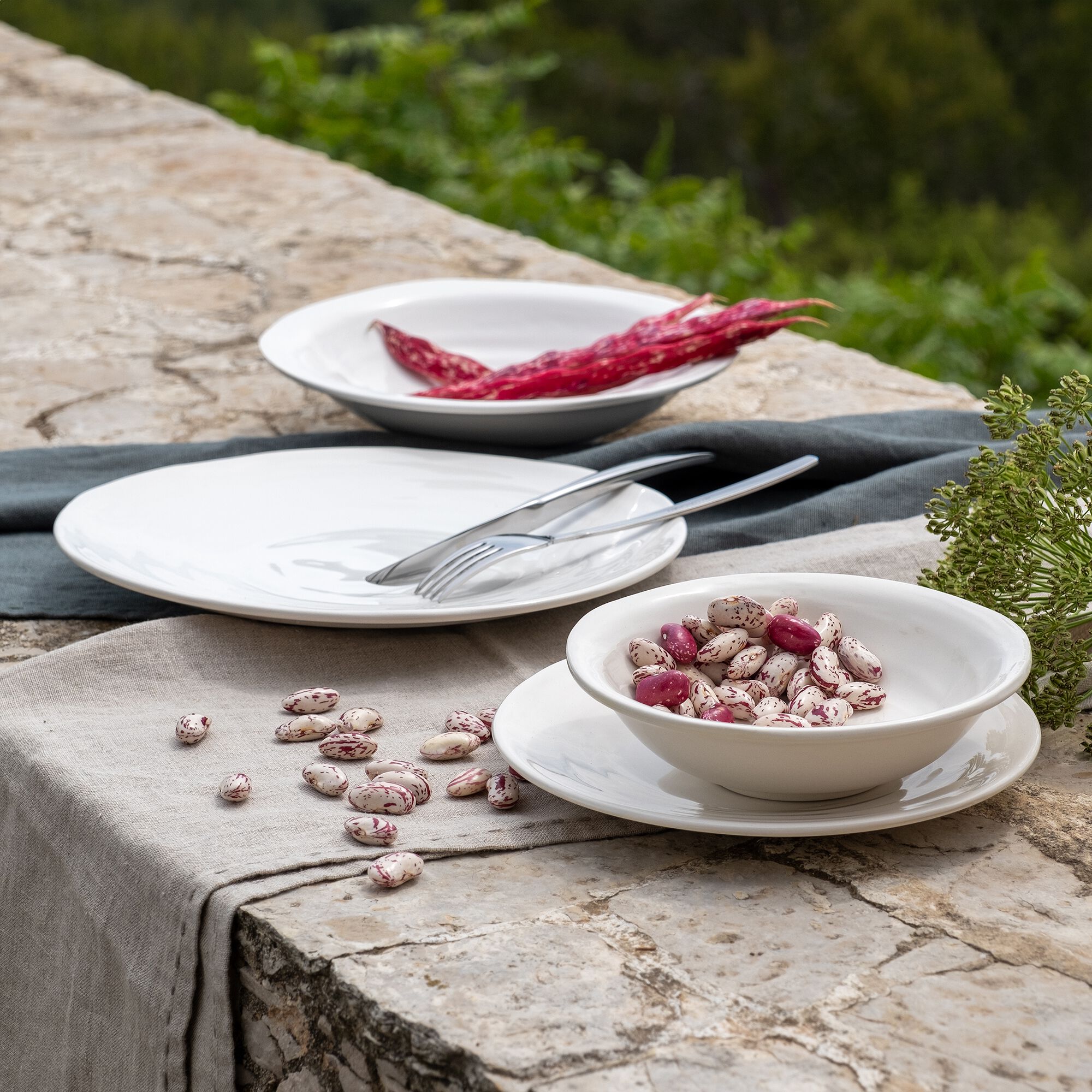PALERME - Assiette à dessert en faïence D20cm - blanc
