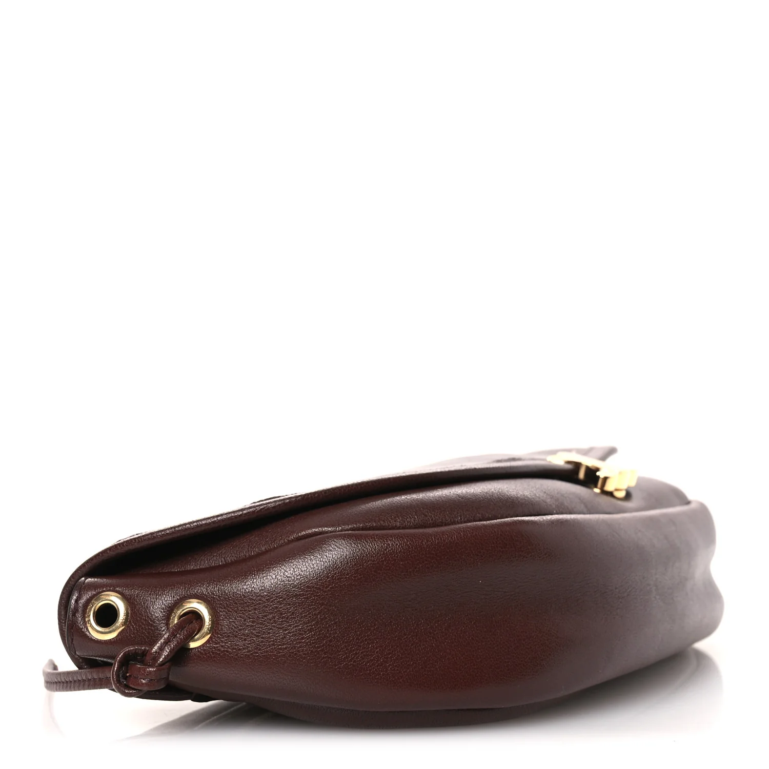Shiny Lambskin Soft Triomphe Little Half Moon Bag Brick - Top Club