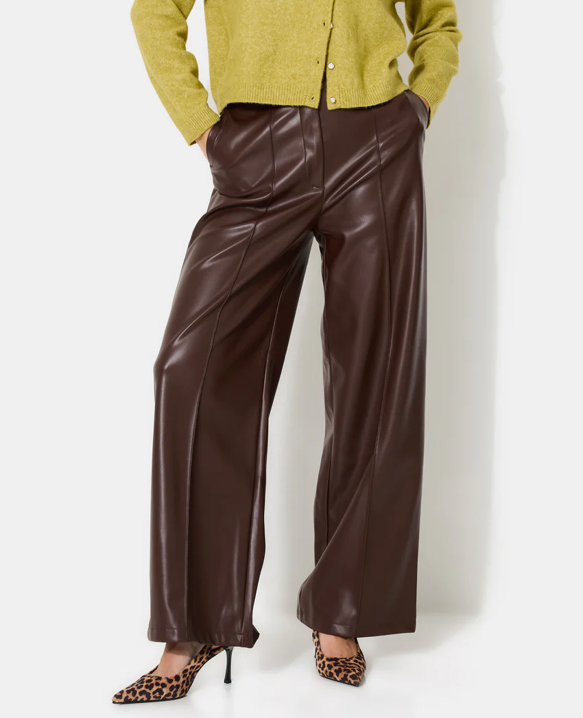 Pimkie Pantalon droit en simili avec sur piqûres