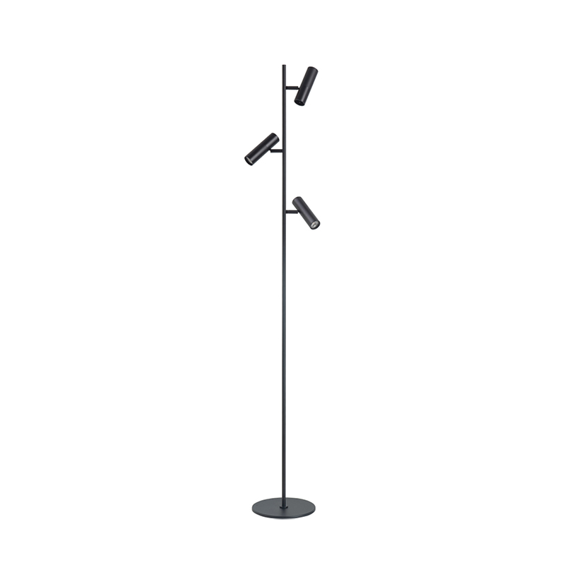 Vloerlamp Bram 3-lichts zwart