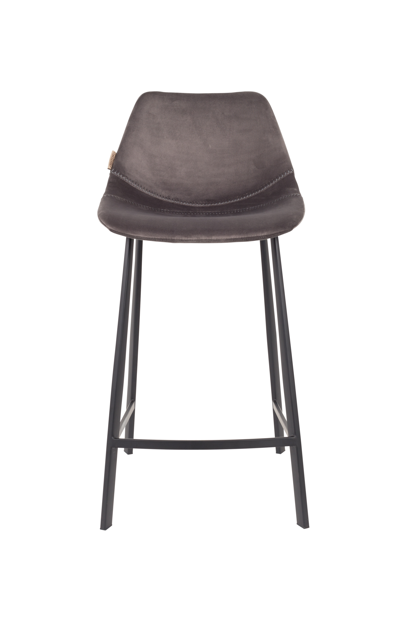 Barkruk Franky velvet (zithoogte 65 cm) grijs