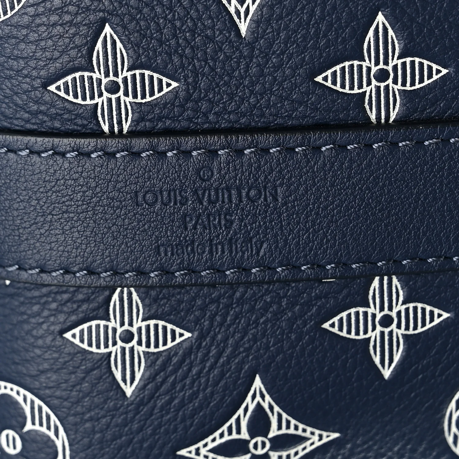 Calfskin Shadow Monogram Keepall Bandouliere 50 Ink Blue White - Top Club