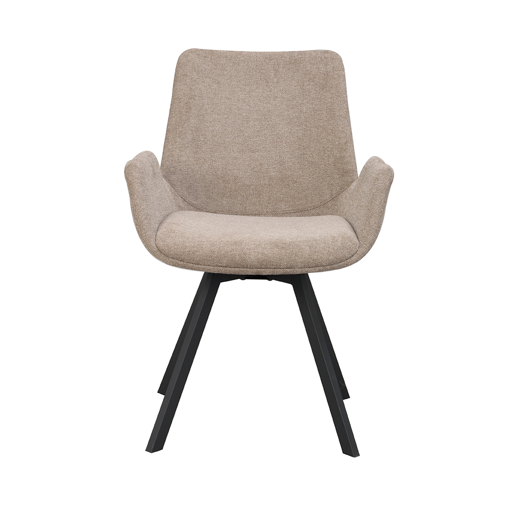 Eetkamerstoel Norwell beige zwart onderstel