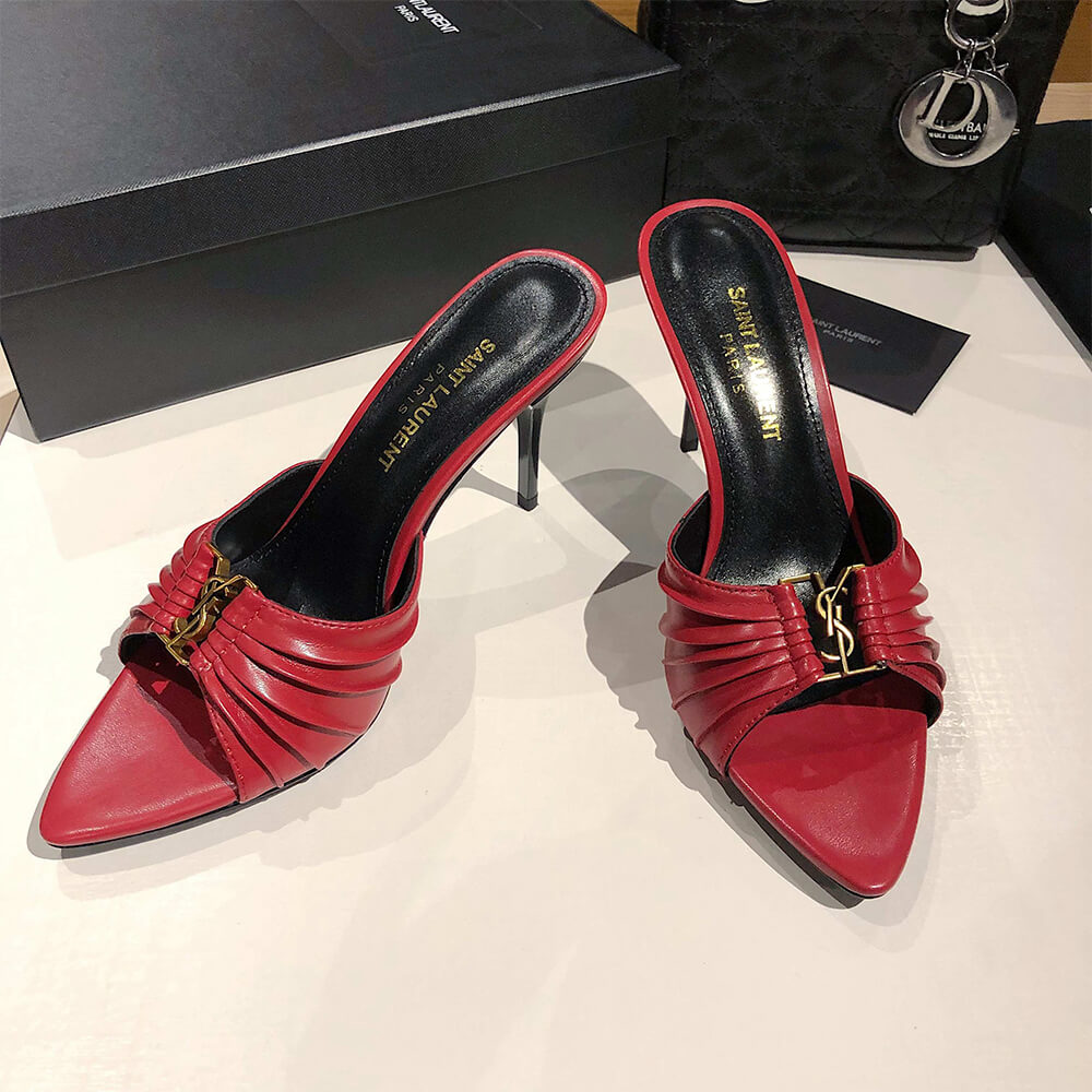 YSL  BABYLONE MULES IN SMOOTH LEATHER - Top Club