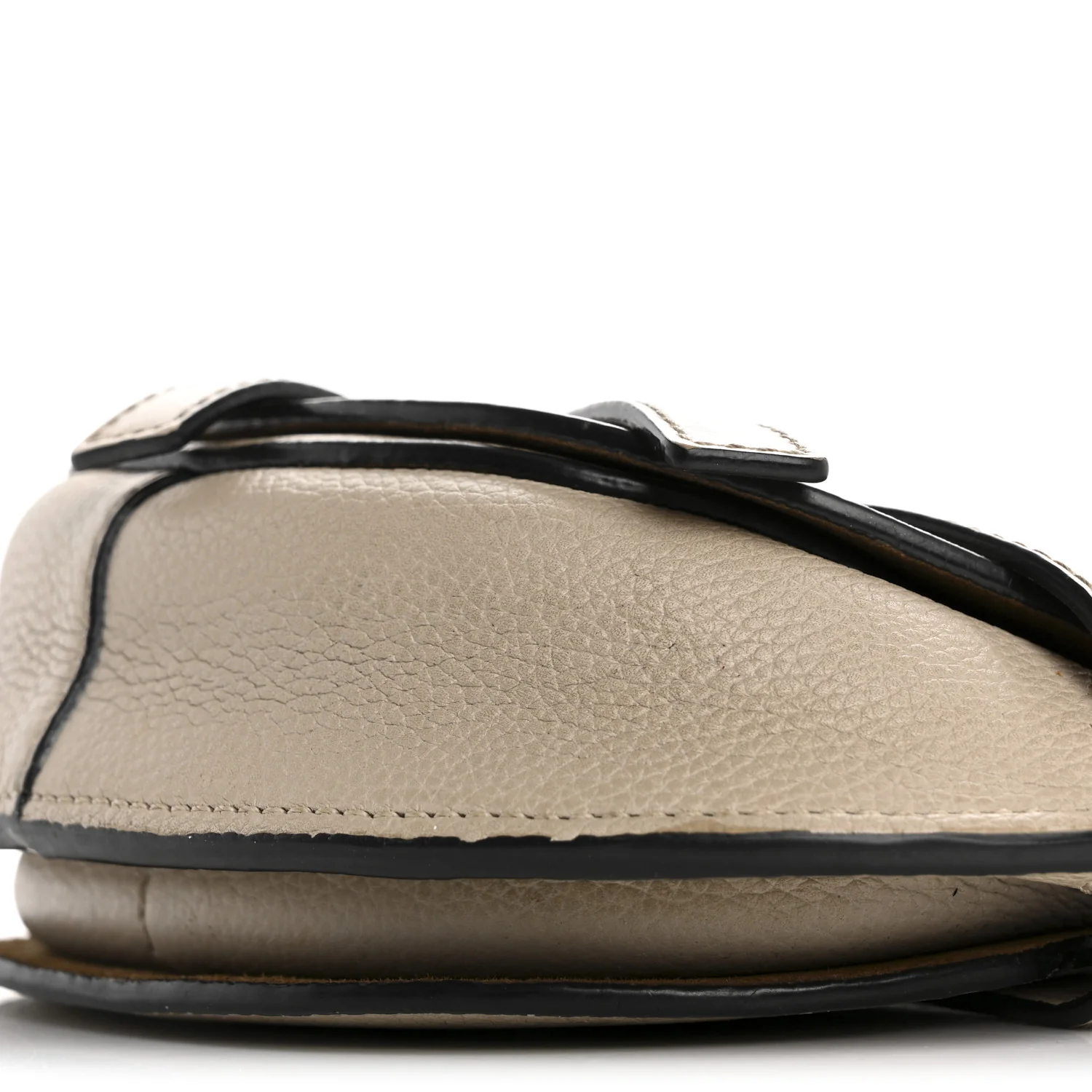 Grained Calfskin Mini Gate Crossbody Bag Light Oat - Top Club