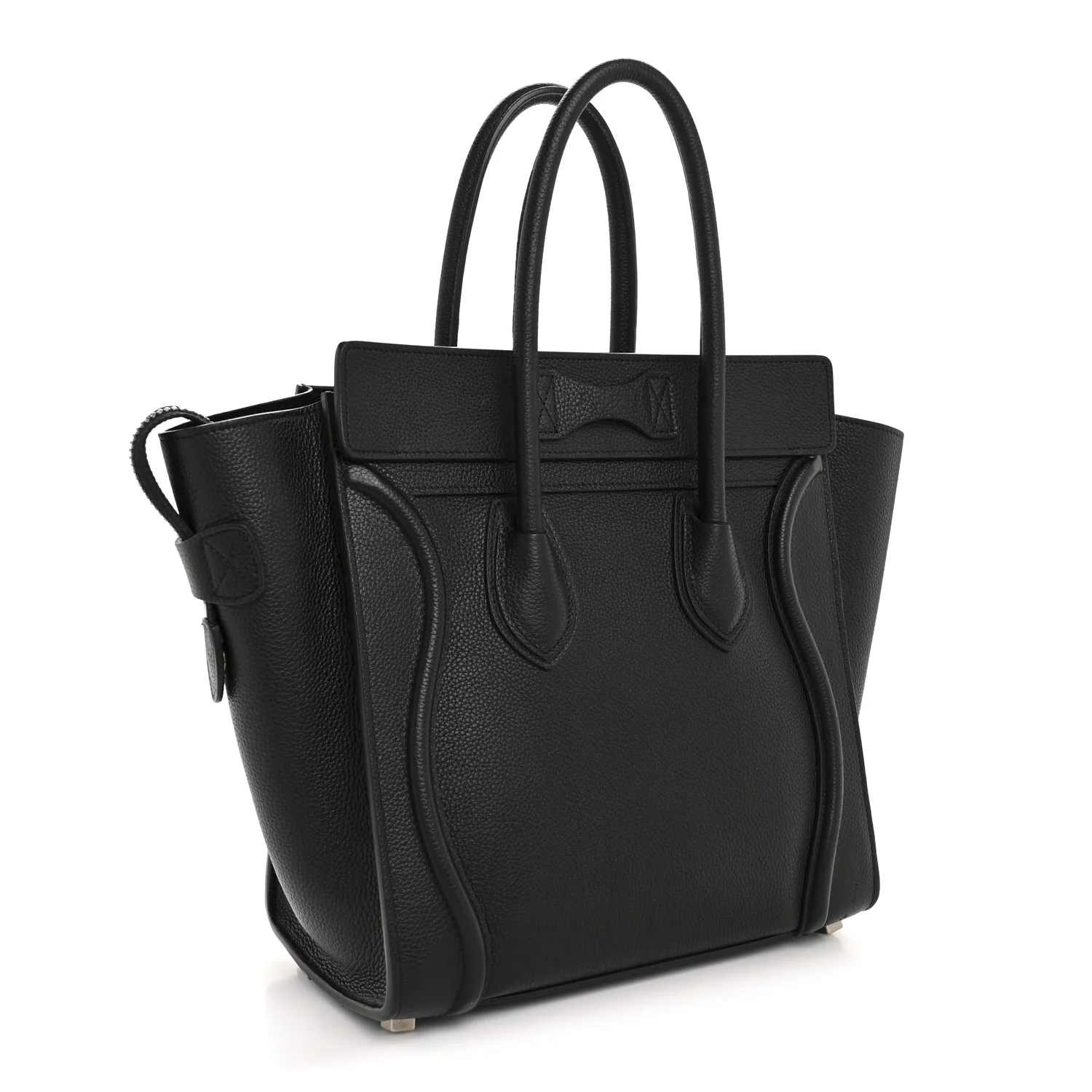 Drummed Calfskin Micro Luggage Black - Top Club