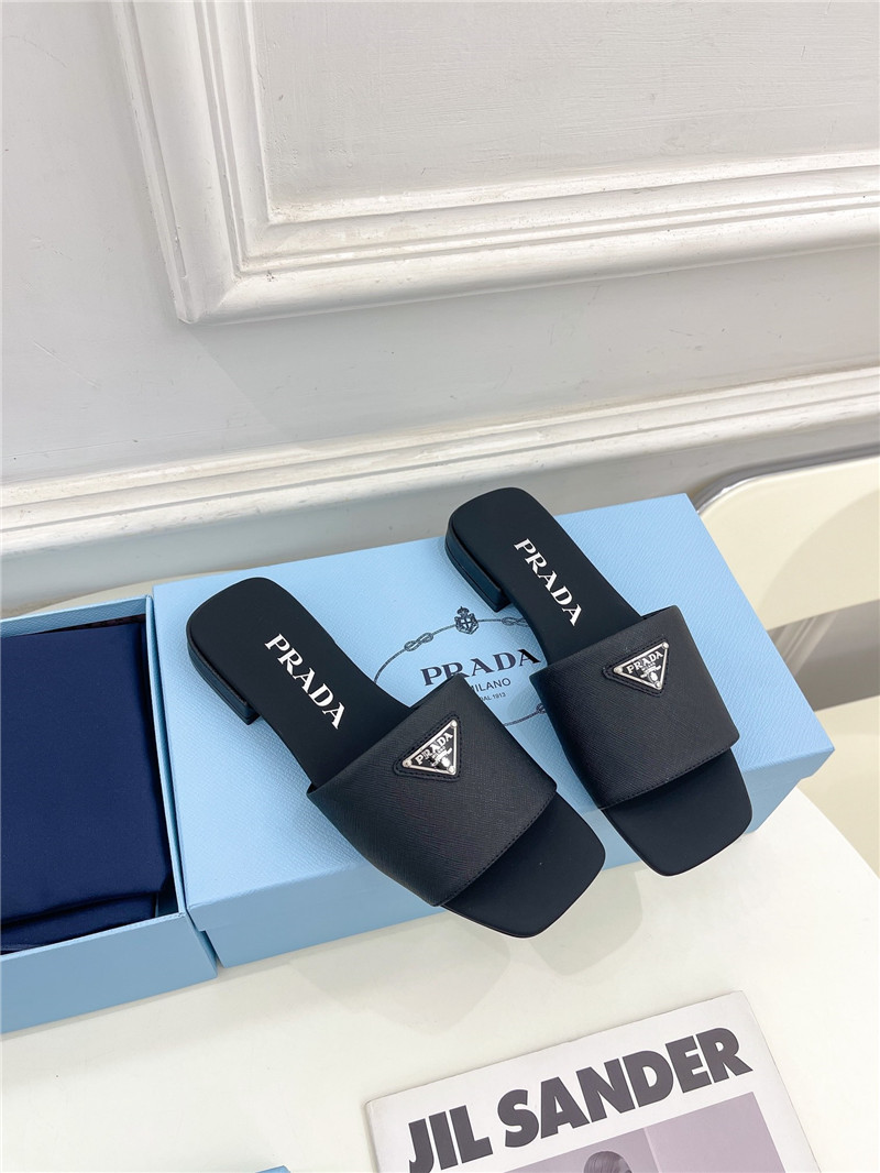 prada catwalk style triangle buckle slippers - Sneaker Replica Workshop