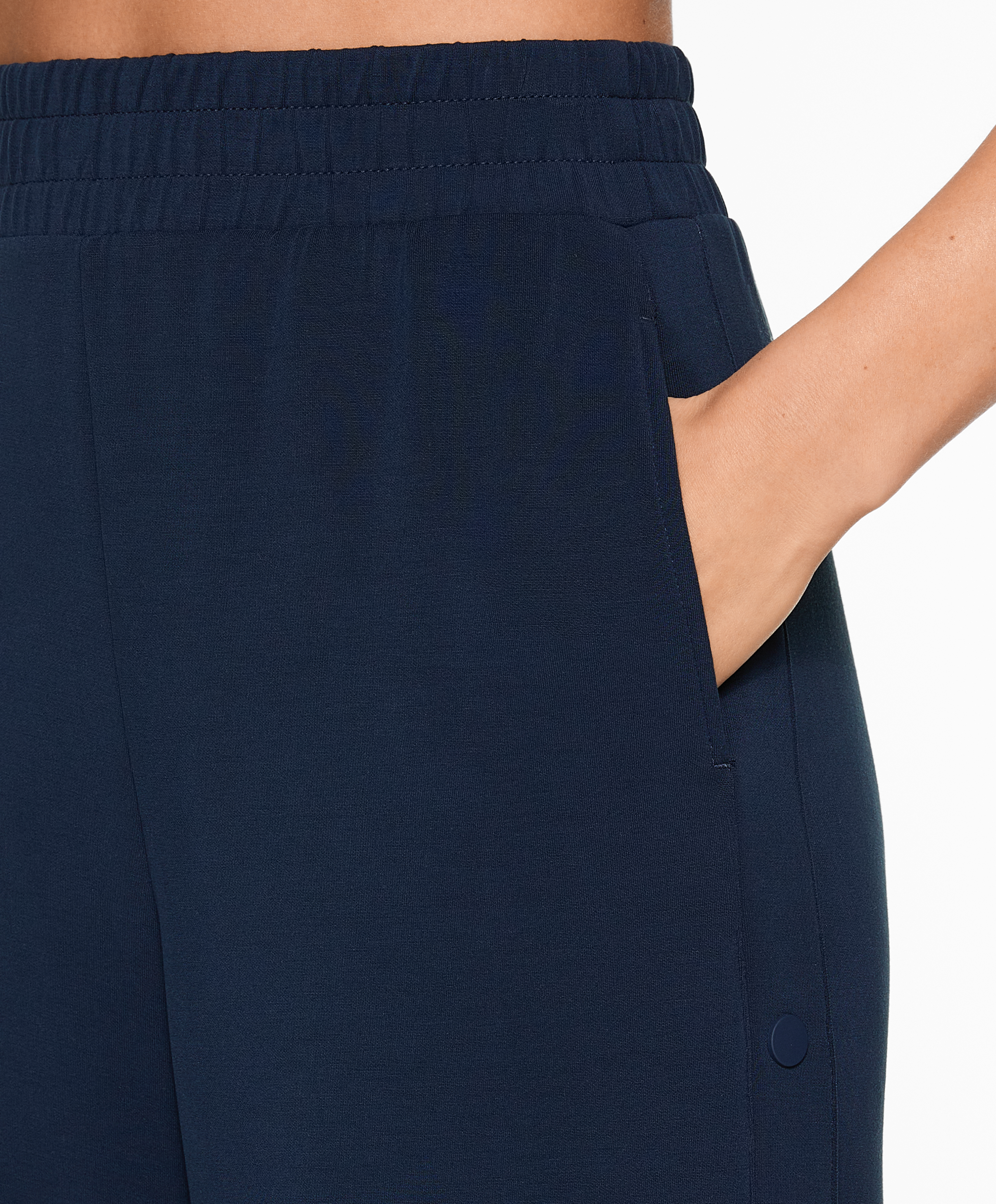 OYSHO Soft-touch wide, straight-leg trousers with modal and buttons