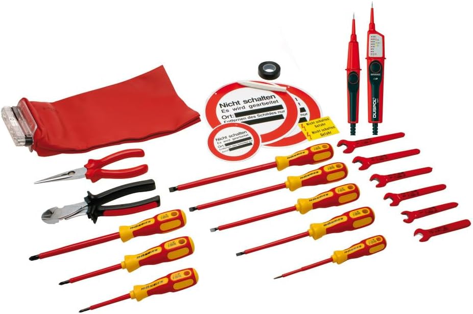 Dönges Utensili elettrici DIN 14885, set di attrezzi senza scatola (VDE, cassetta degli attrezzi elettrica, cassetta degli attrezzi elettrica, modulo attrezzi, set di strumenti)