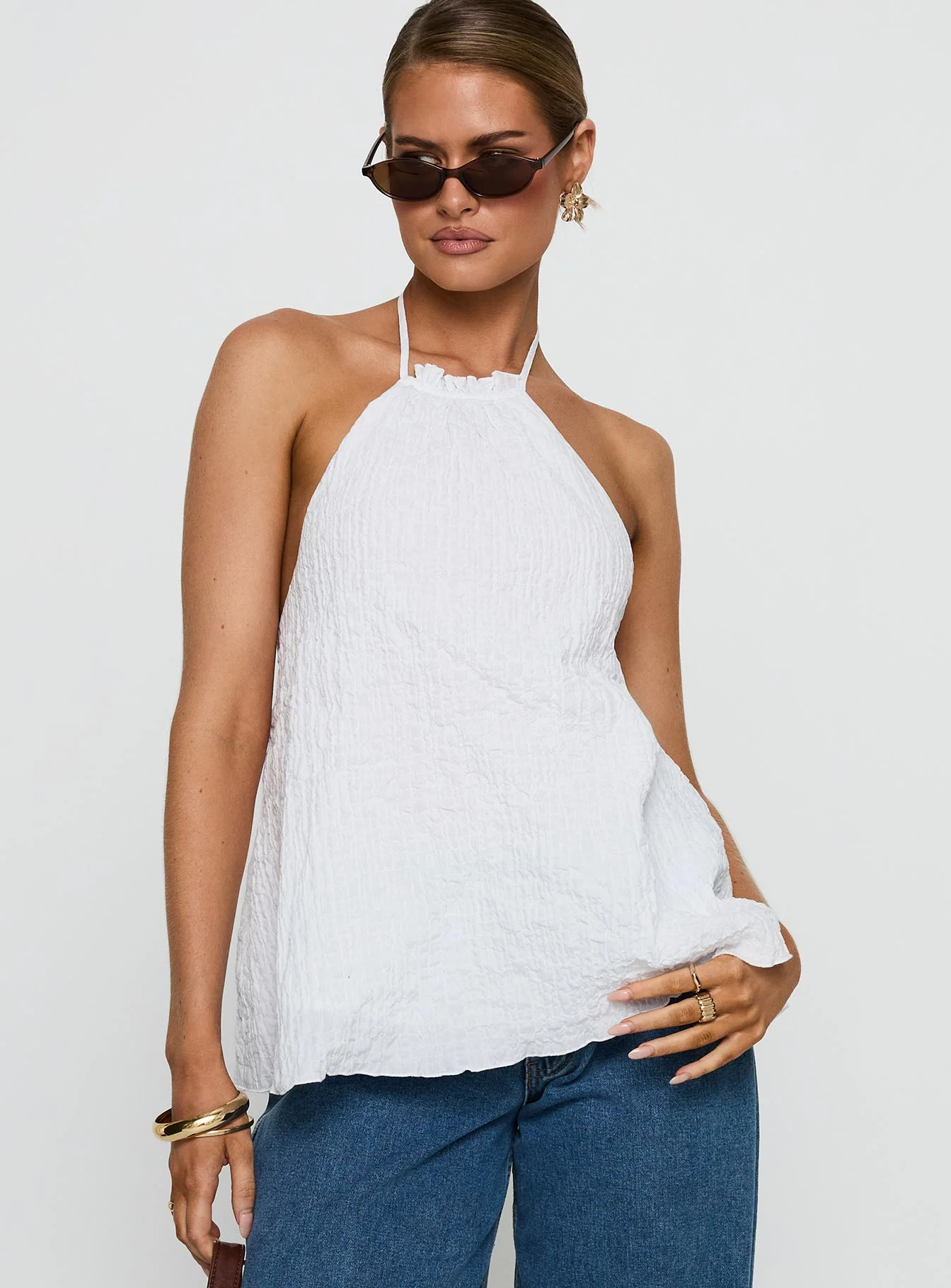 Flutter Halter Top White