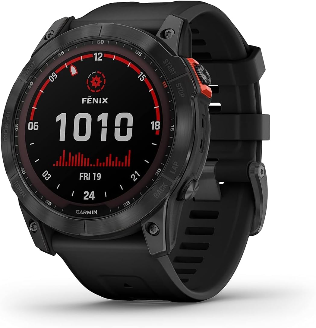 [Rinnovato fēnix 7X SOLAR, grande smartwatch GPS multisport, ricarica solare, funzioni avanzate di allenamento, touchscreen e pulsanti, design ultratough, batteria fino a 37 giorni, nero