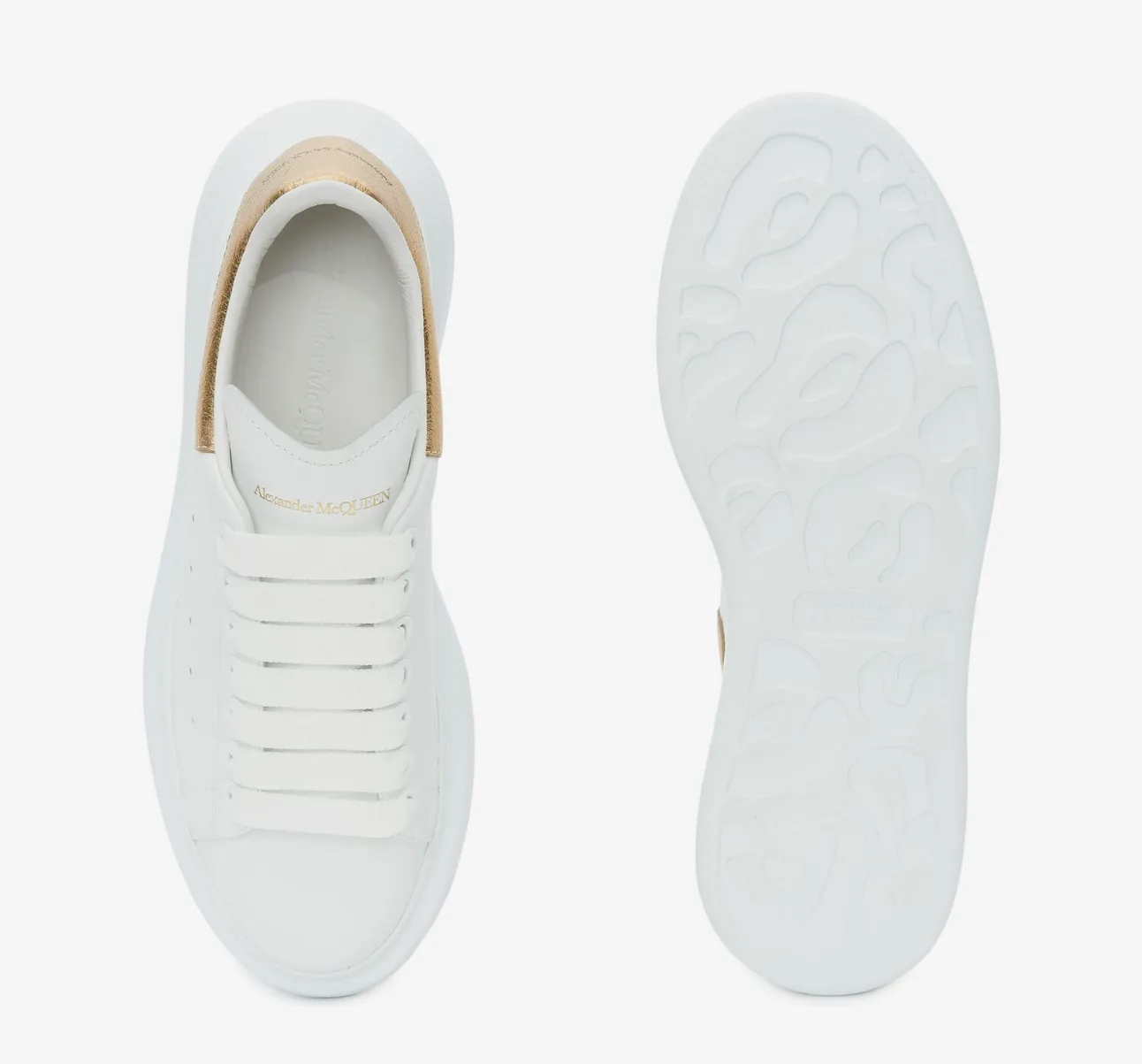 Alexander Mcqueen Men's Oversized Sneaker in White/gold - Sneaker Replica Workshop