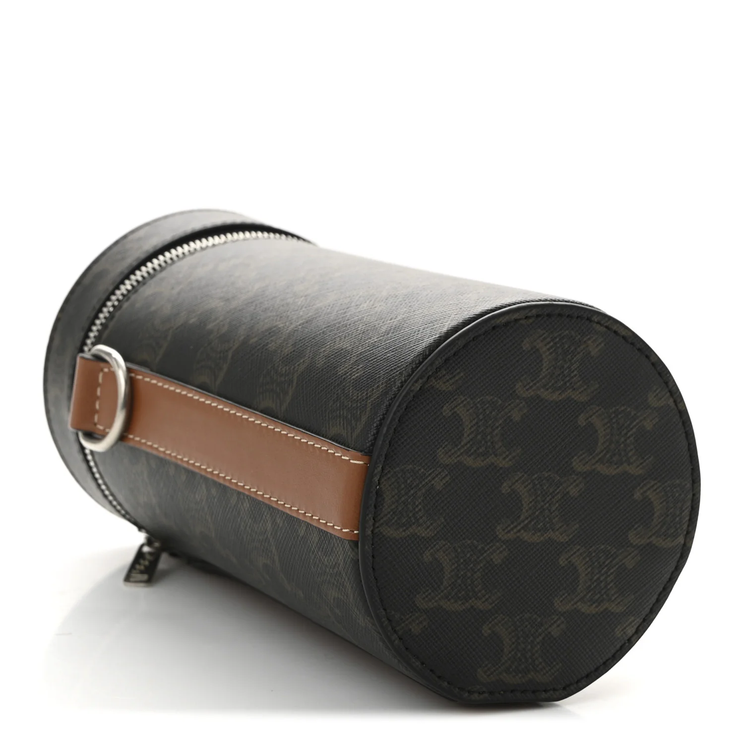 Triomphe Canvas Vertical Cylinder Bag Tan - Top Club