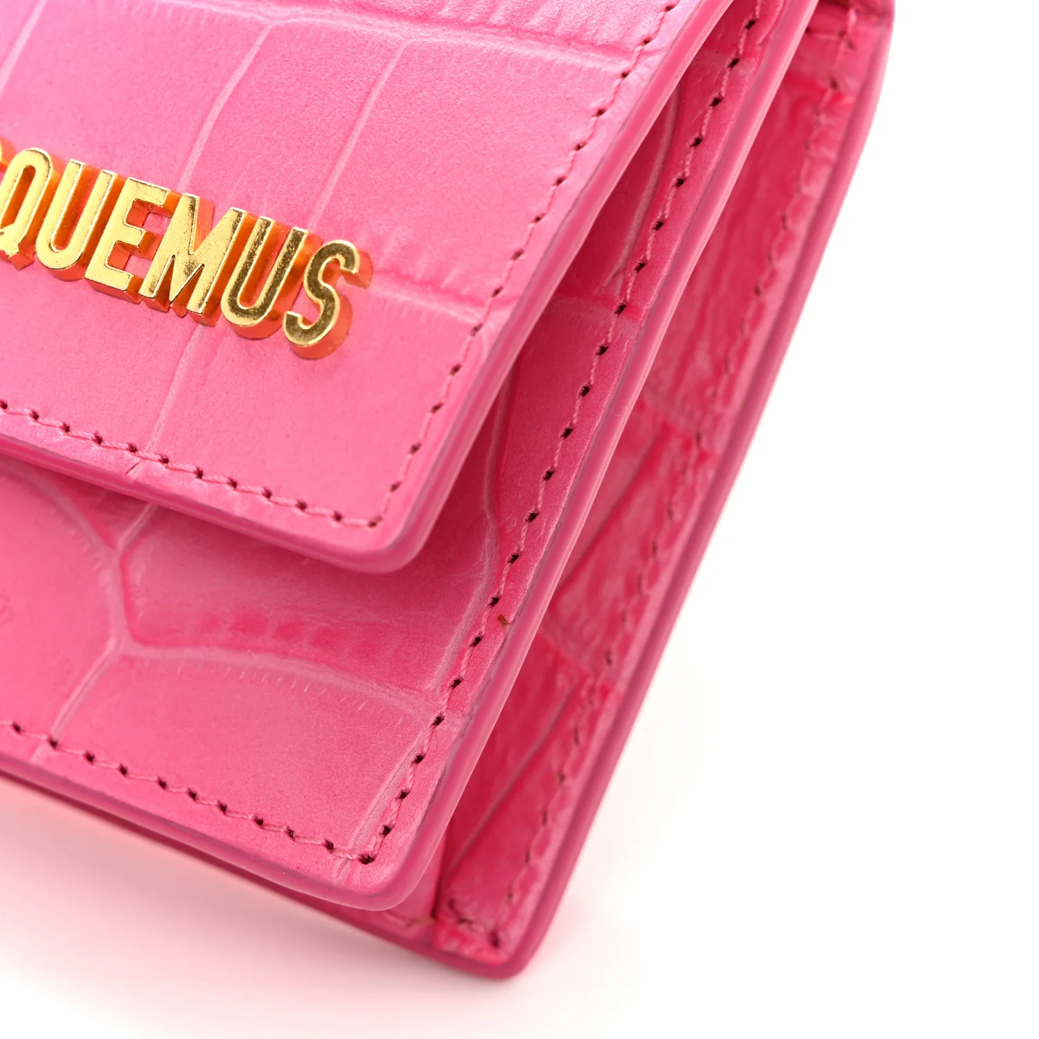 Calfskin Crocodile Embossed La Ceinture Bello Double Tour Belt Bag Pink - Top Club