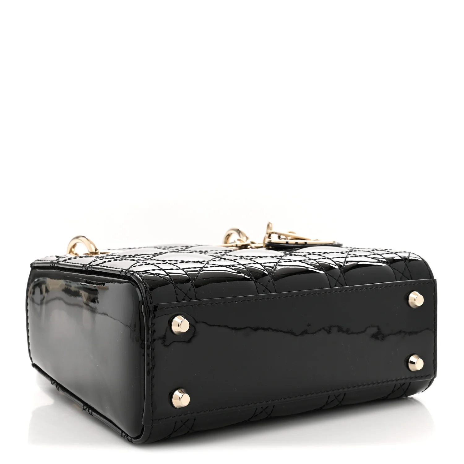 Patent Cannage Mini Lady Dior Black - Top Club