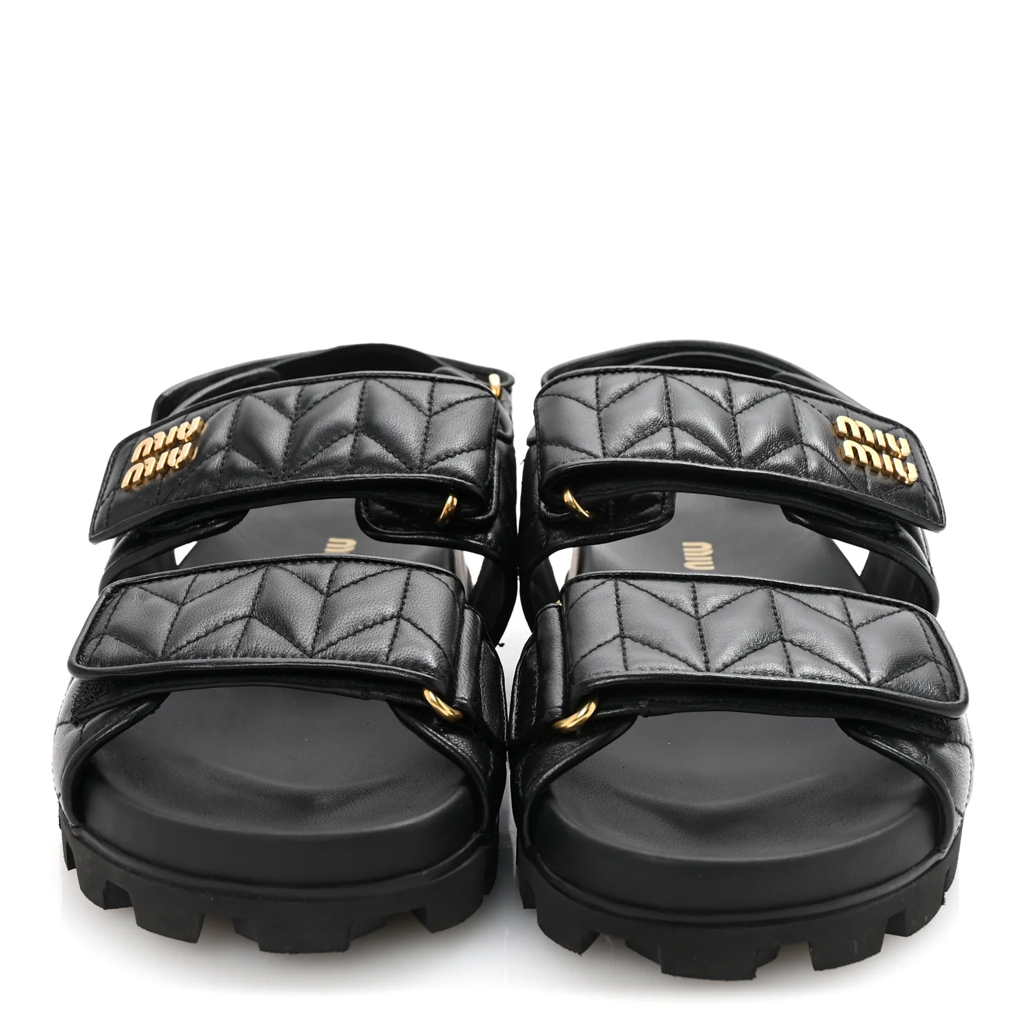 Nappa Matelasse Sporty Sandals 39 Black - Top Club