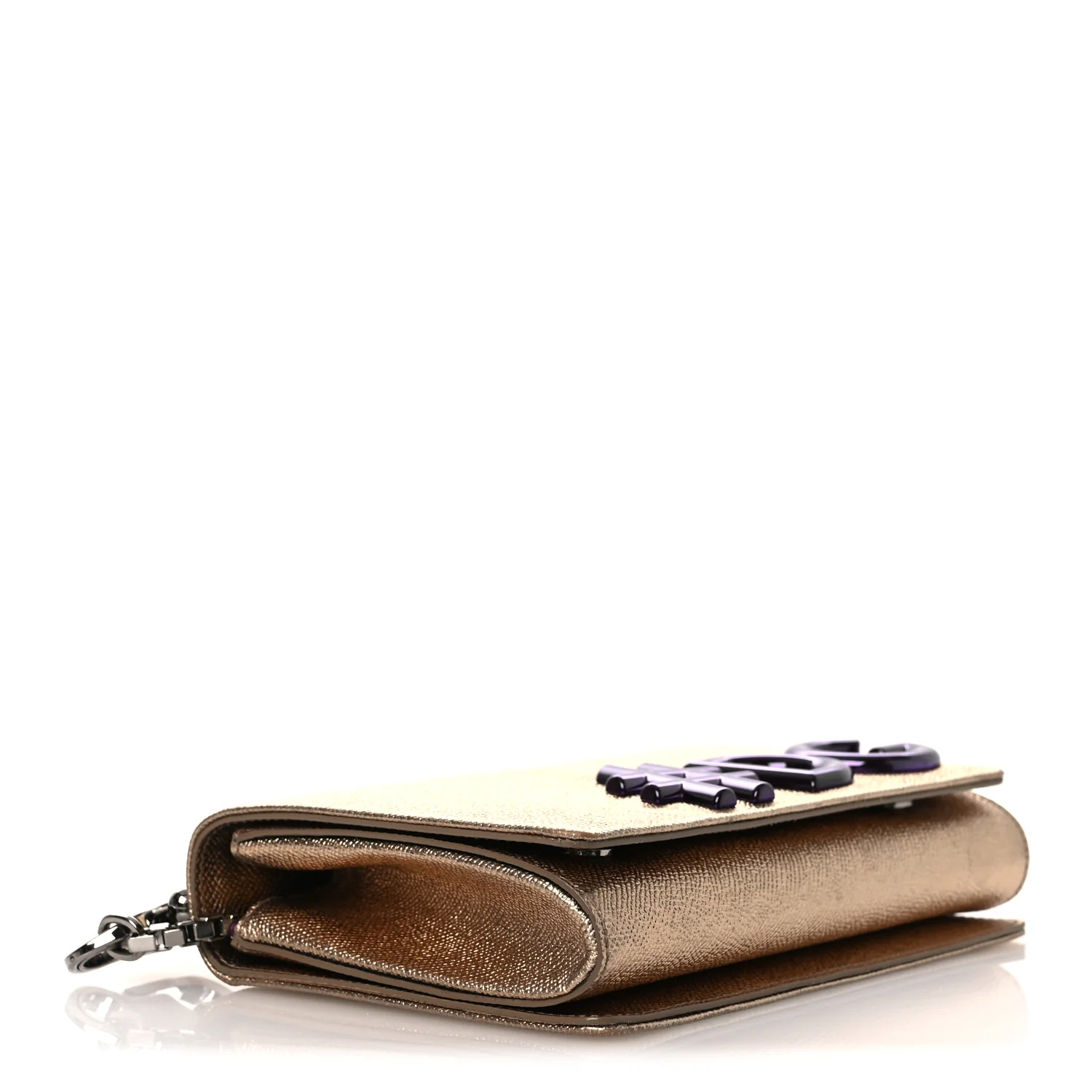 Metallic Calfskin DG Girls Millennials Crossbody Bag Gold - Top Club