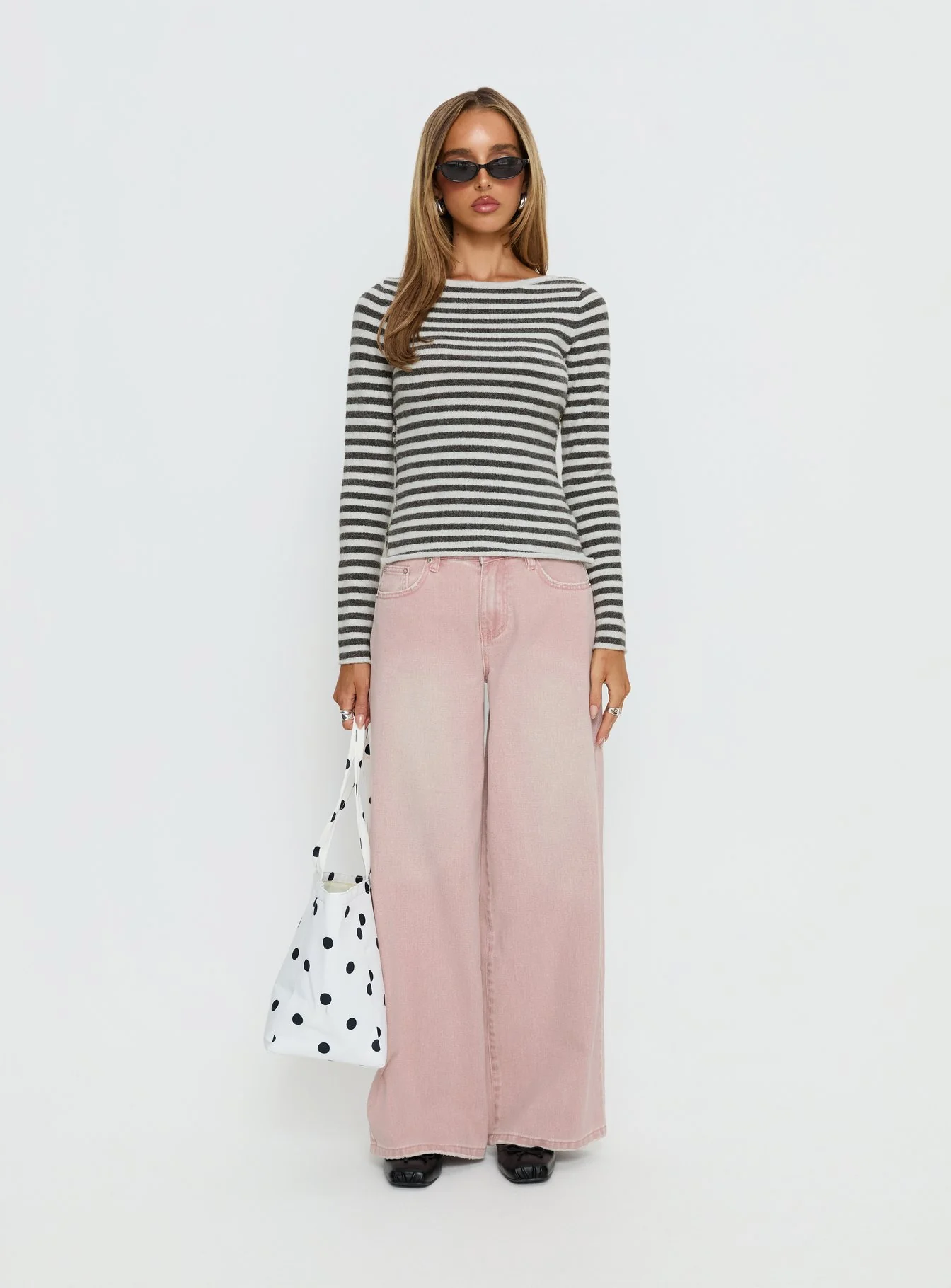 Lucky Dip Mid Rise Straight Leg Jeans Washed Pink