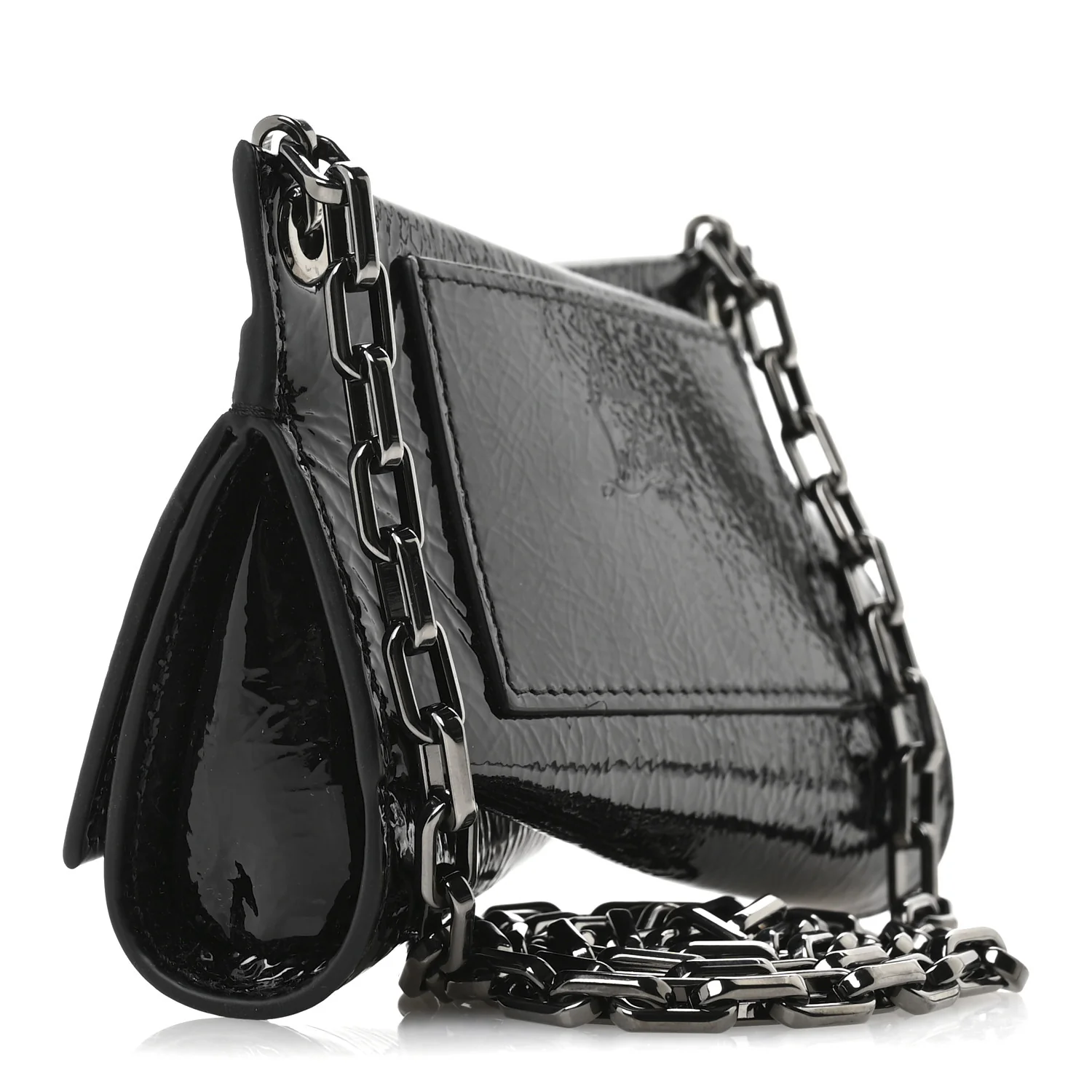Patent Vog Small Loubitwist Clutch Black - Top Club