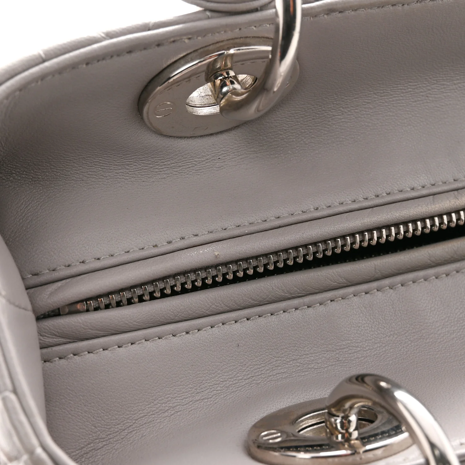 Lambskin Cannage Medium Lady Dior Grey - Top Club