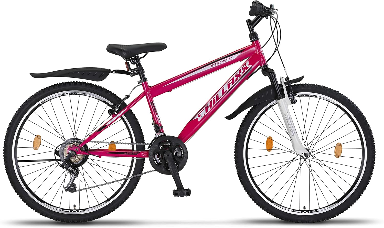 Chillaxx Bike Escape Premium Mountain Bike da 24 e 26 pollici, per ragazze, ragazzi, uomini e donne, cambio a 21 marce