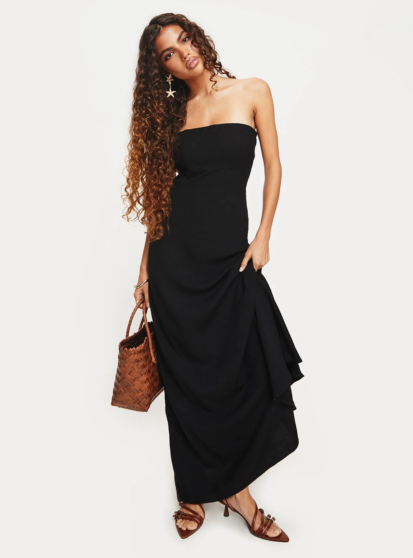 Yahir Strapless Maxi Dress Black