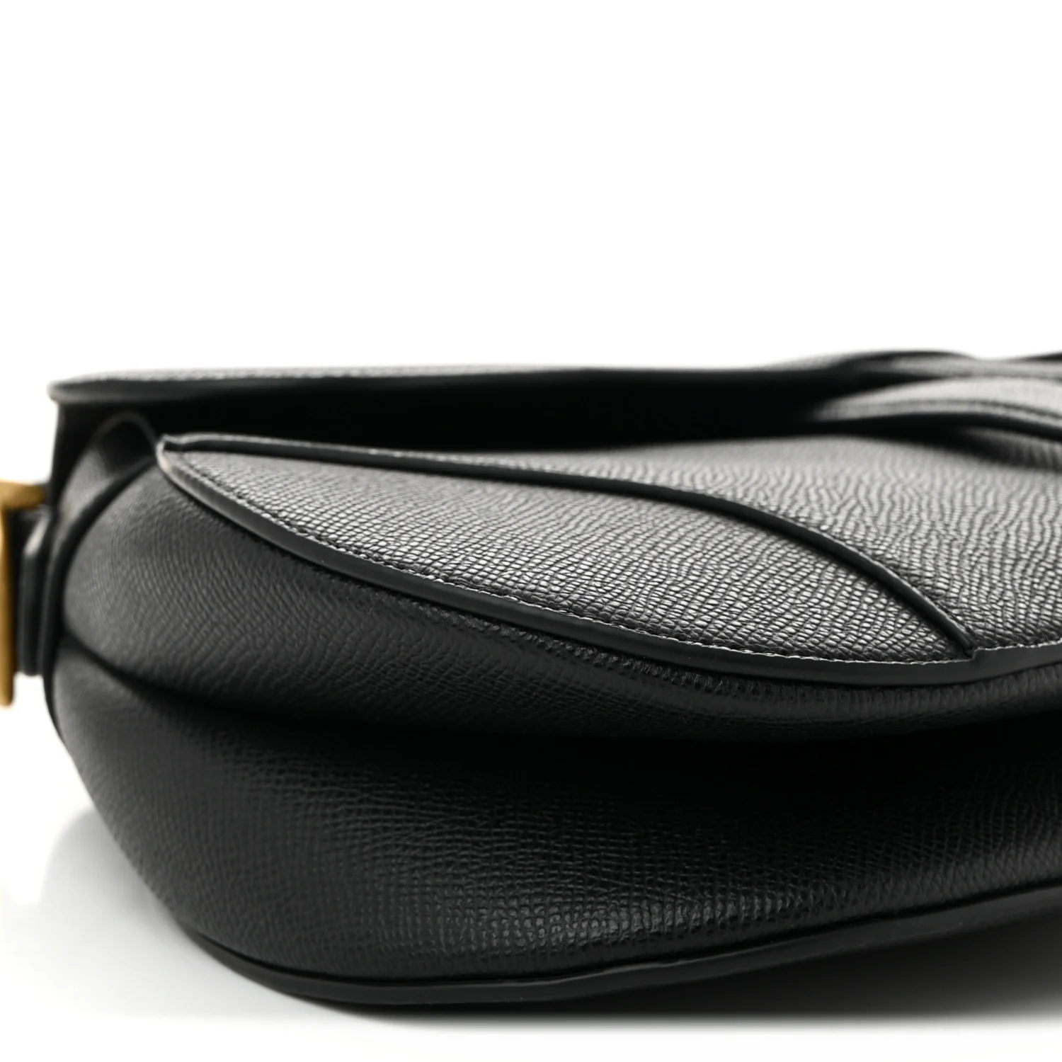 Grained Calfskin Saddle Bag Black - Top Club