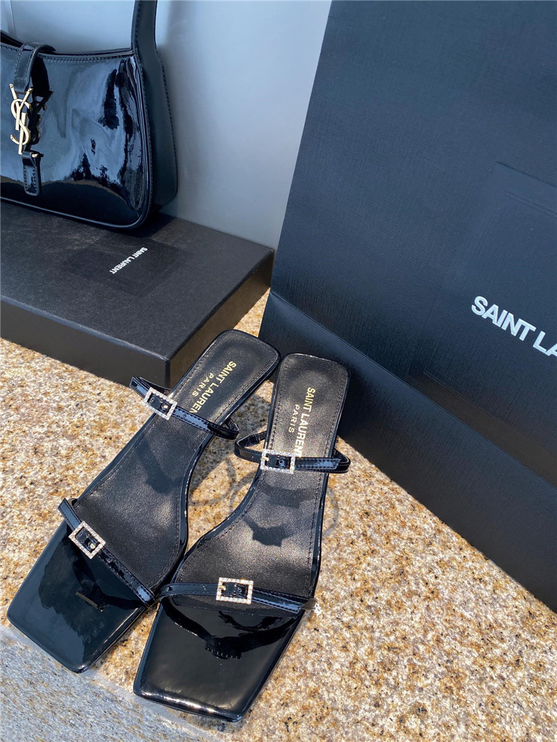 YSL new rhinestone buckle high-heeled sandals - Sneaker Replica Workshop
