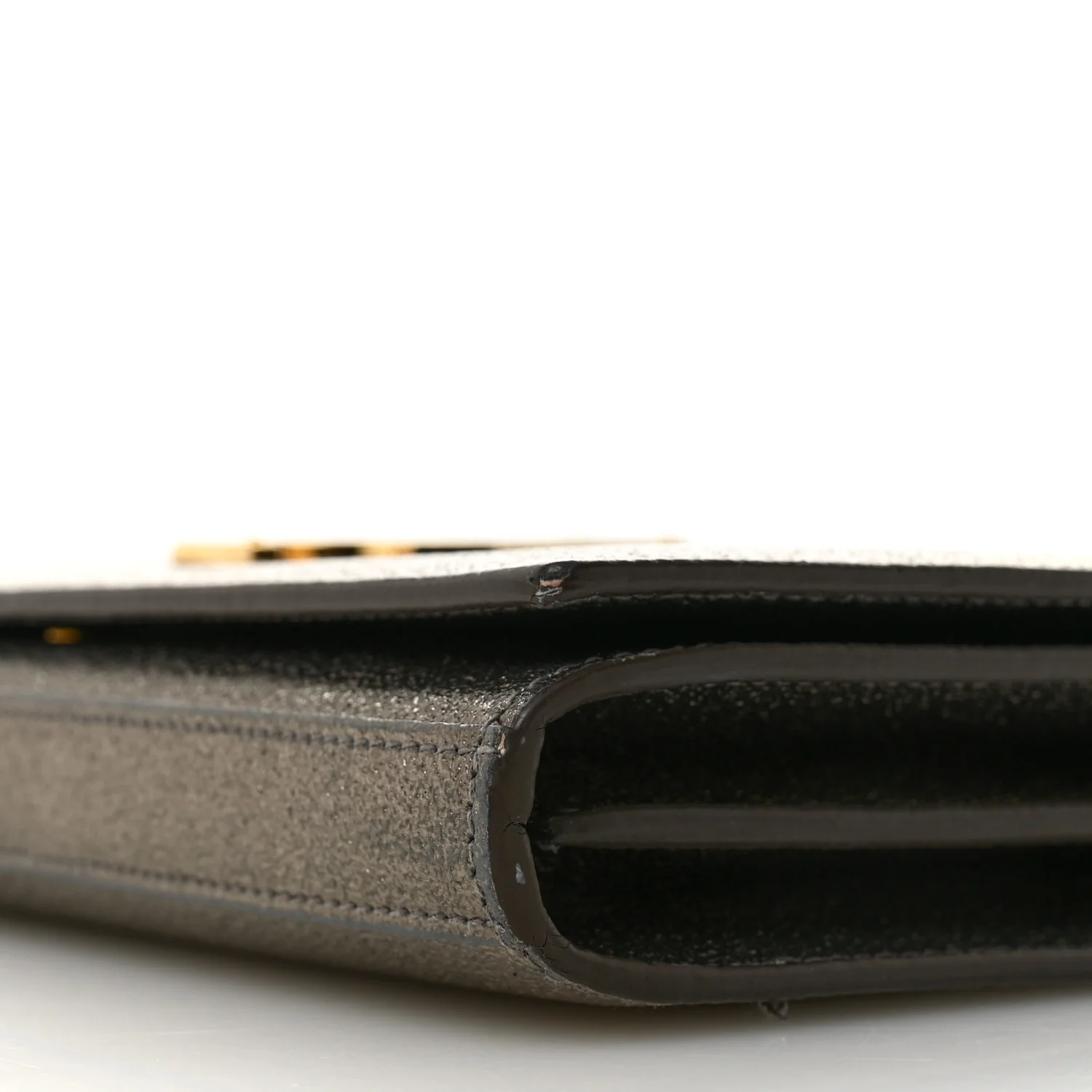 Grained Metallic Calfskin Monogram Chain Wallet Bronze - Top Club
