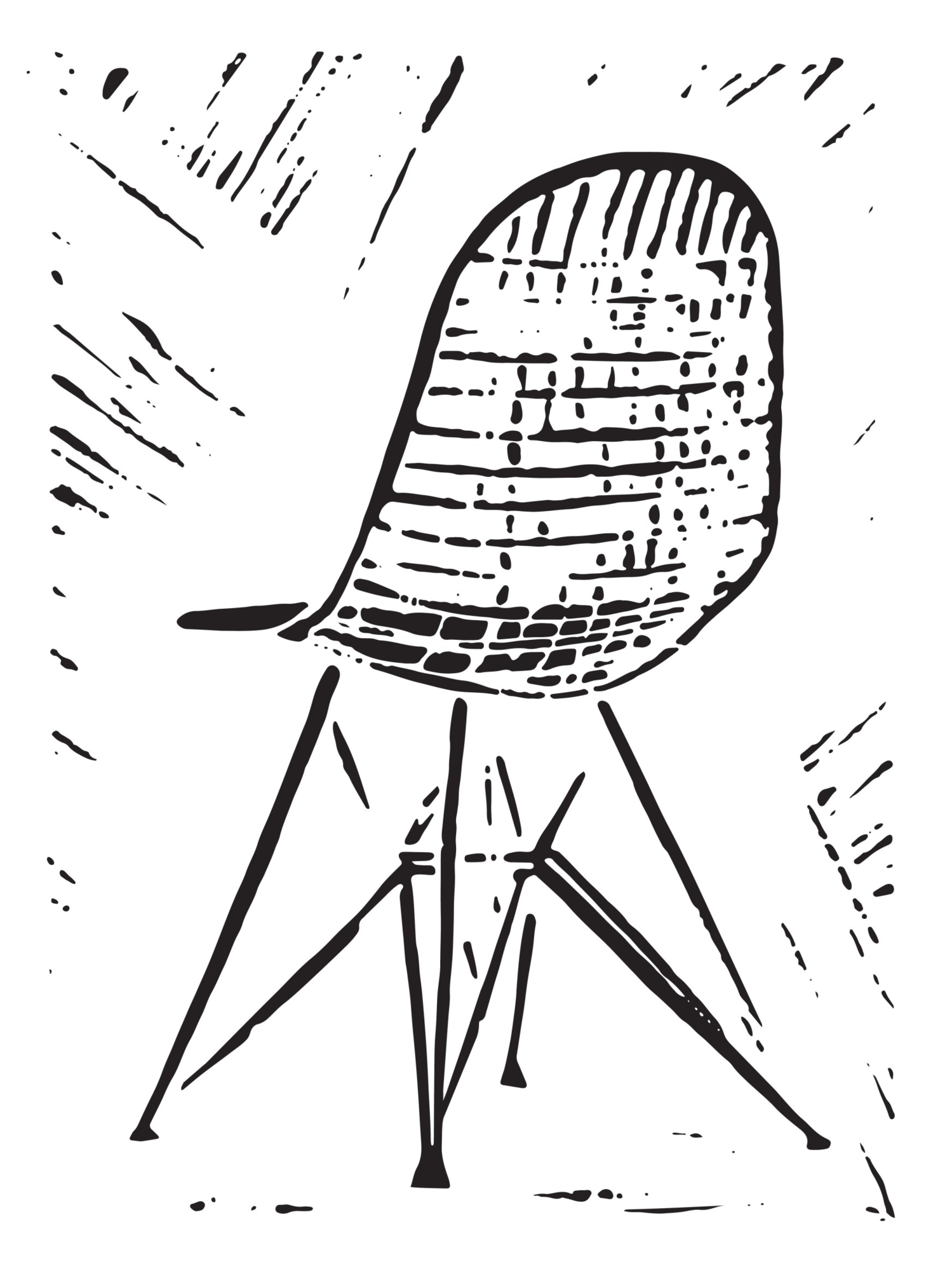Poster Wire Chair 30 x 40 cm