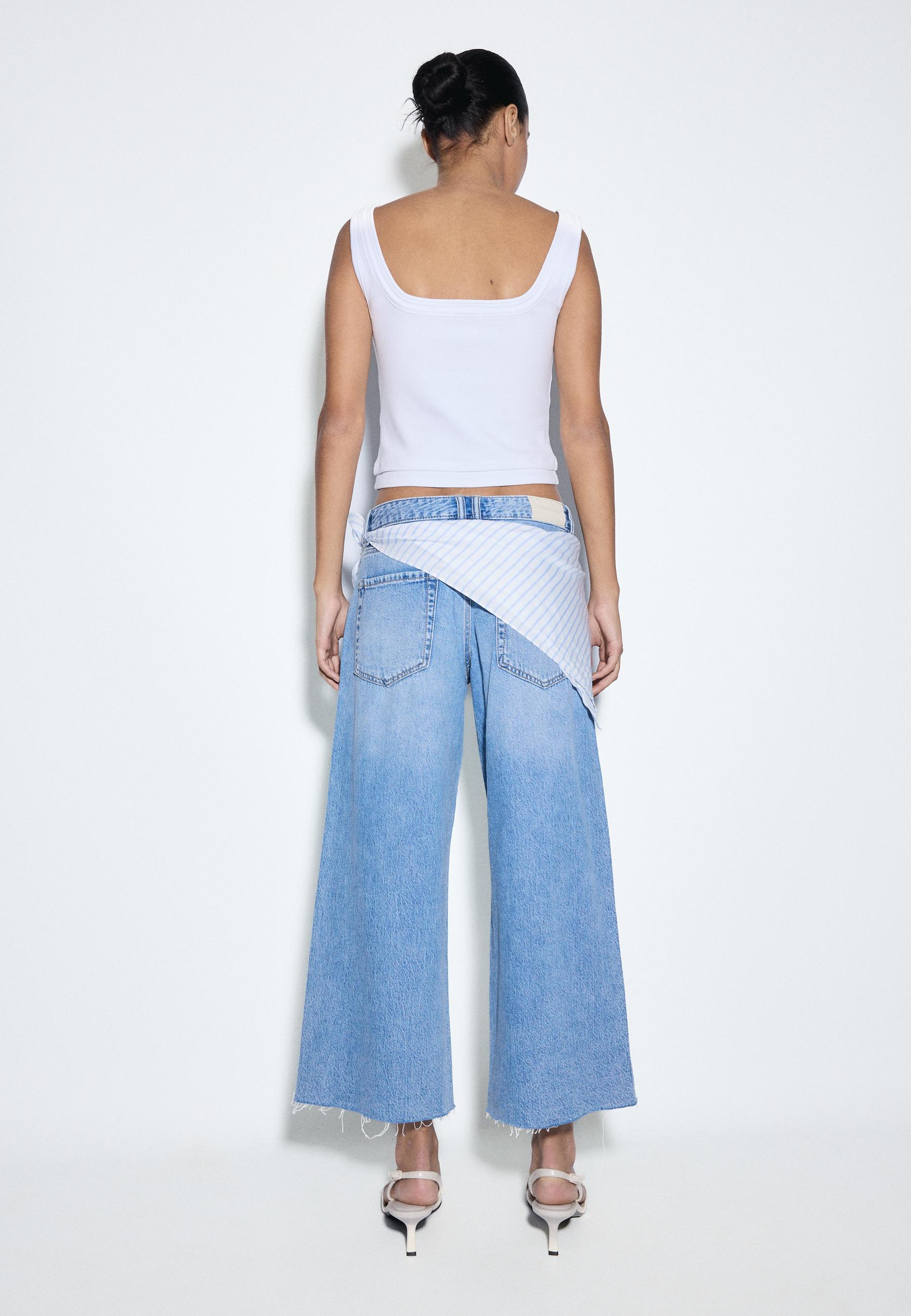 CULOTTE JEANS WITH SCARF DETAIL