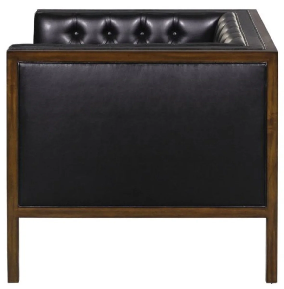 Chesterfield genuine leather armchair black / brown 91 x 78 x H. 72 cm - Hotel Furniture